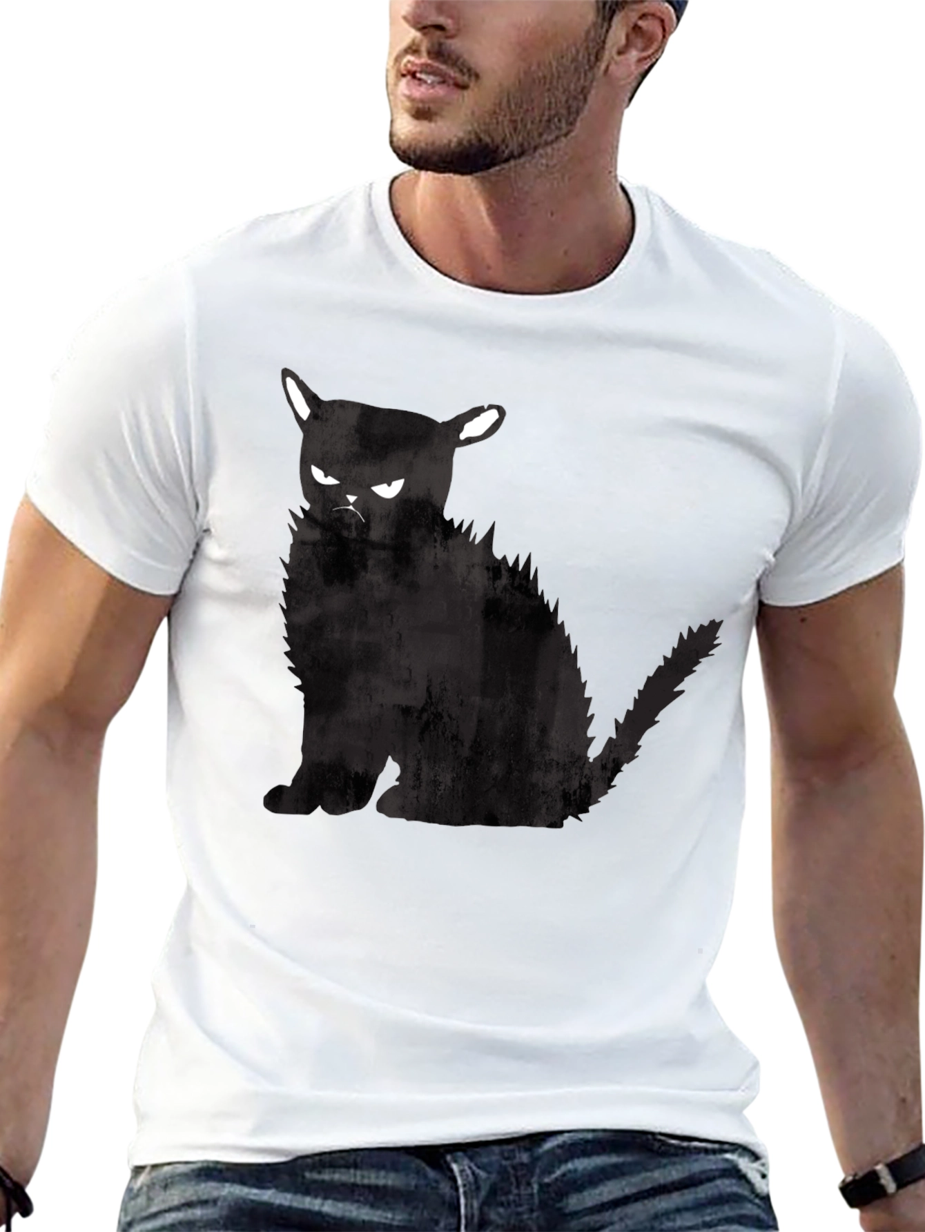 Grumpy Cat Graphic T-Shirt - Black Cotton Tee
