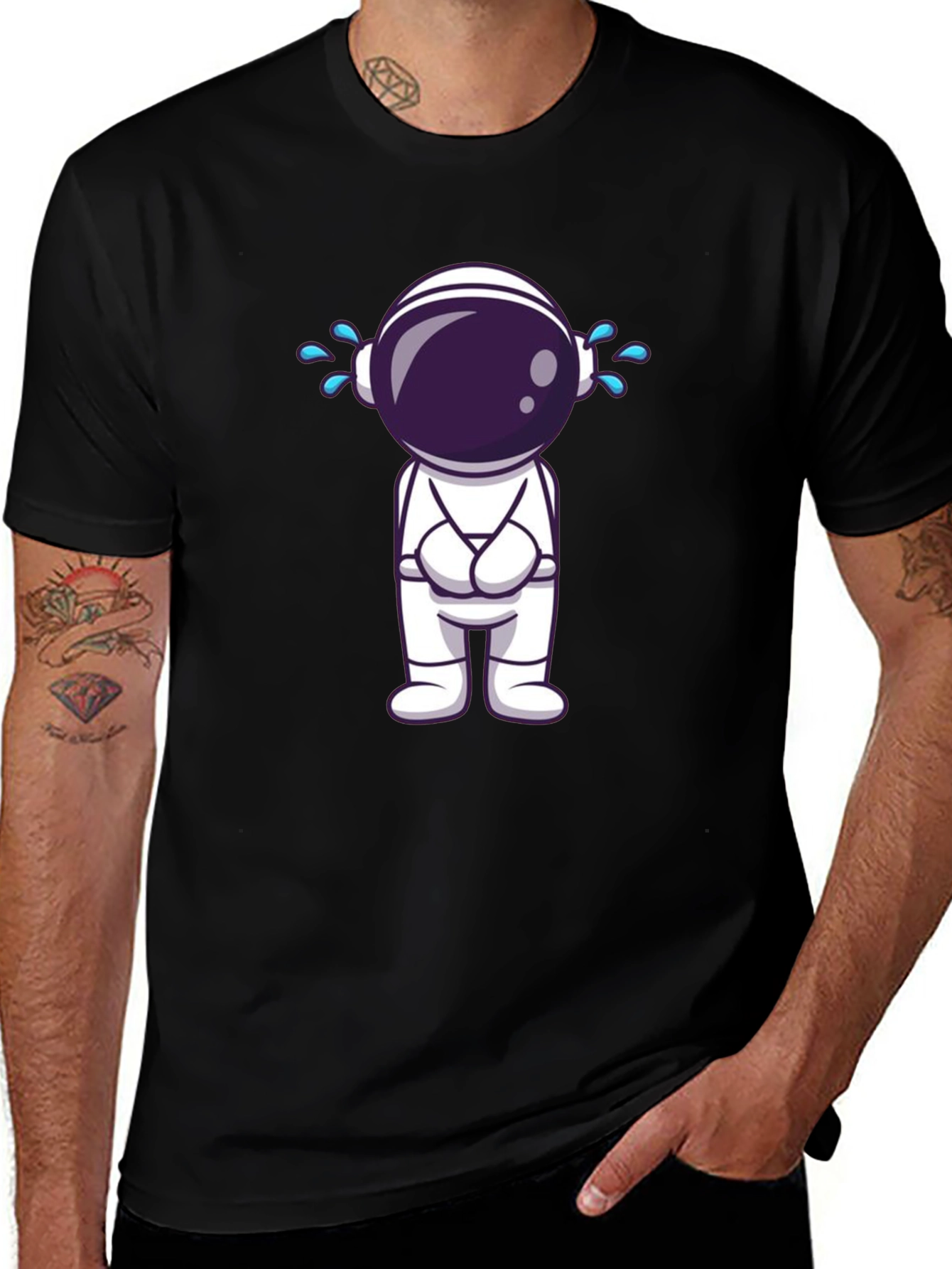 Sad Astronaut Graphic T-Shirt