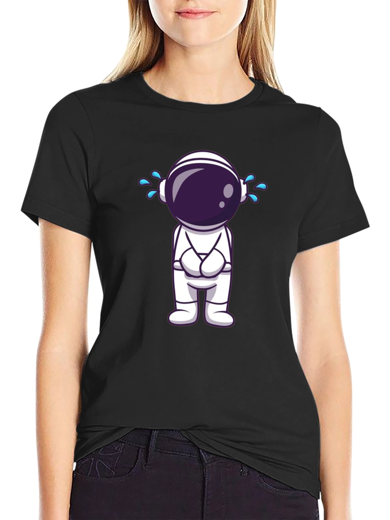 Sad Astronaut Graphic T-Shirt