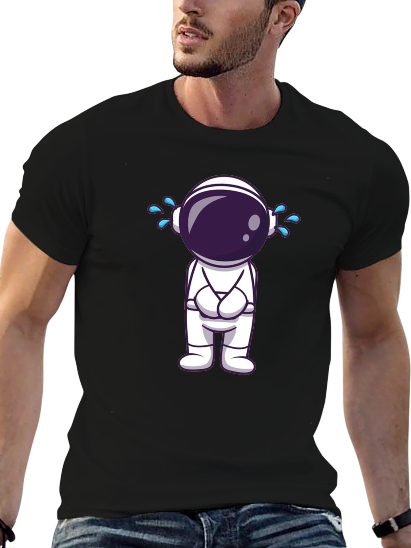 Sad Astronaut Graphic T-Shirt