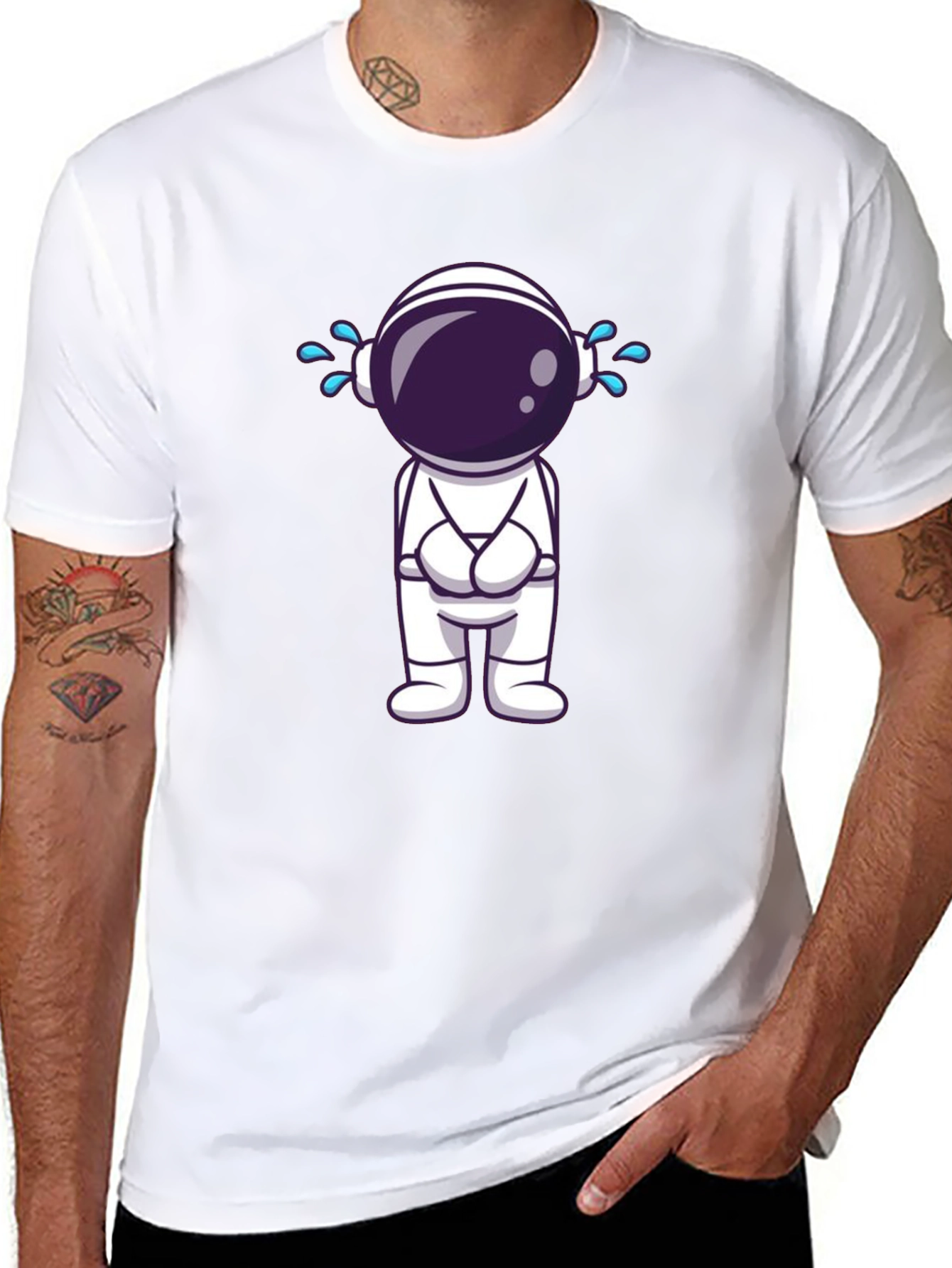 Sad Astronaut Graphic T-Shirt