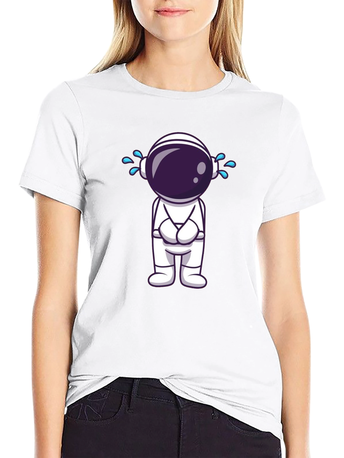 Sad Astronaut Graphic T-Shirt