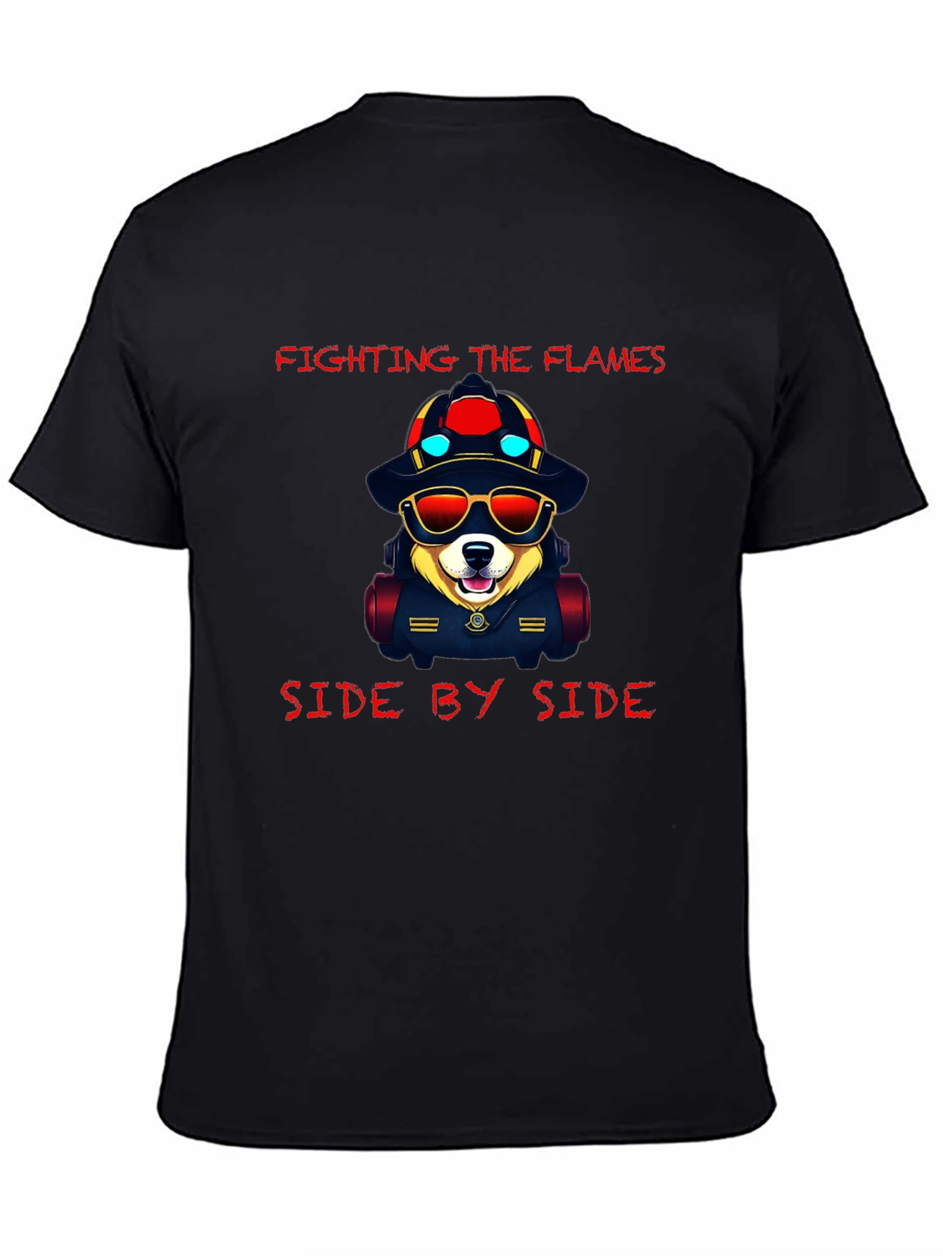 Dog Firefighter T-Shirt - Fighting the Flames