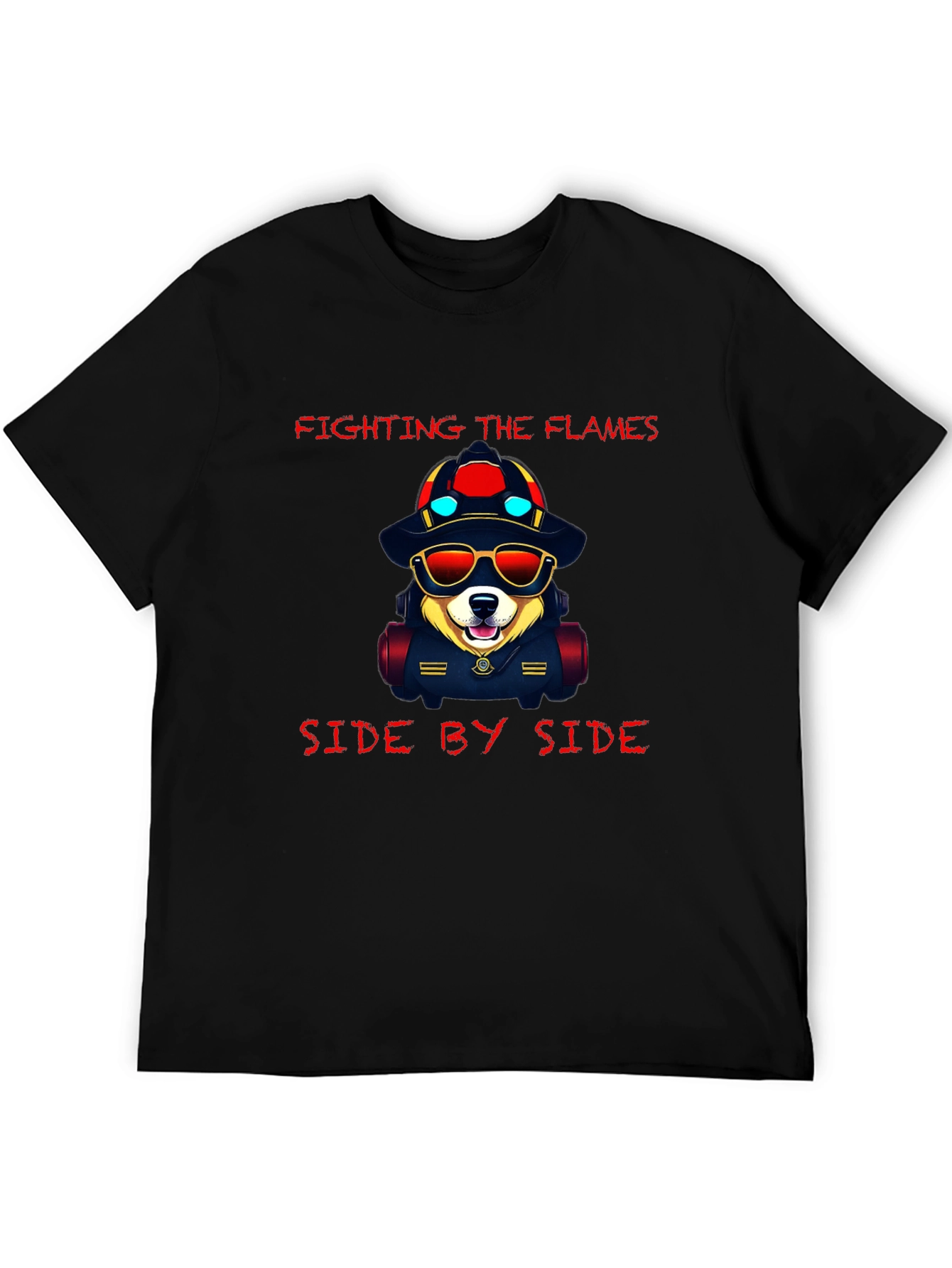 Dog Firefighter T-Shirt - Fighting the Flames