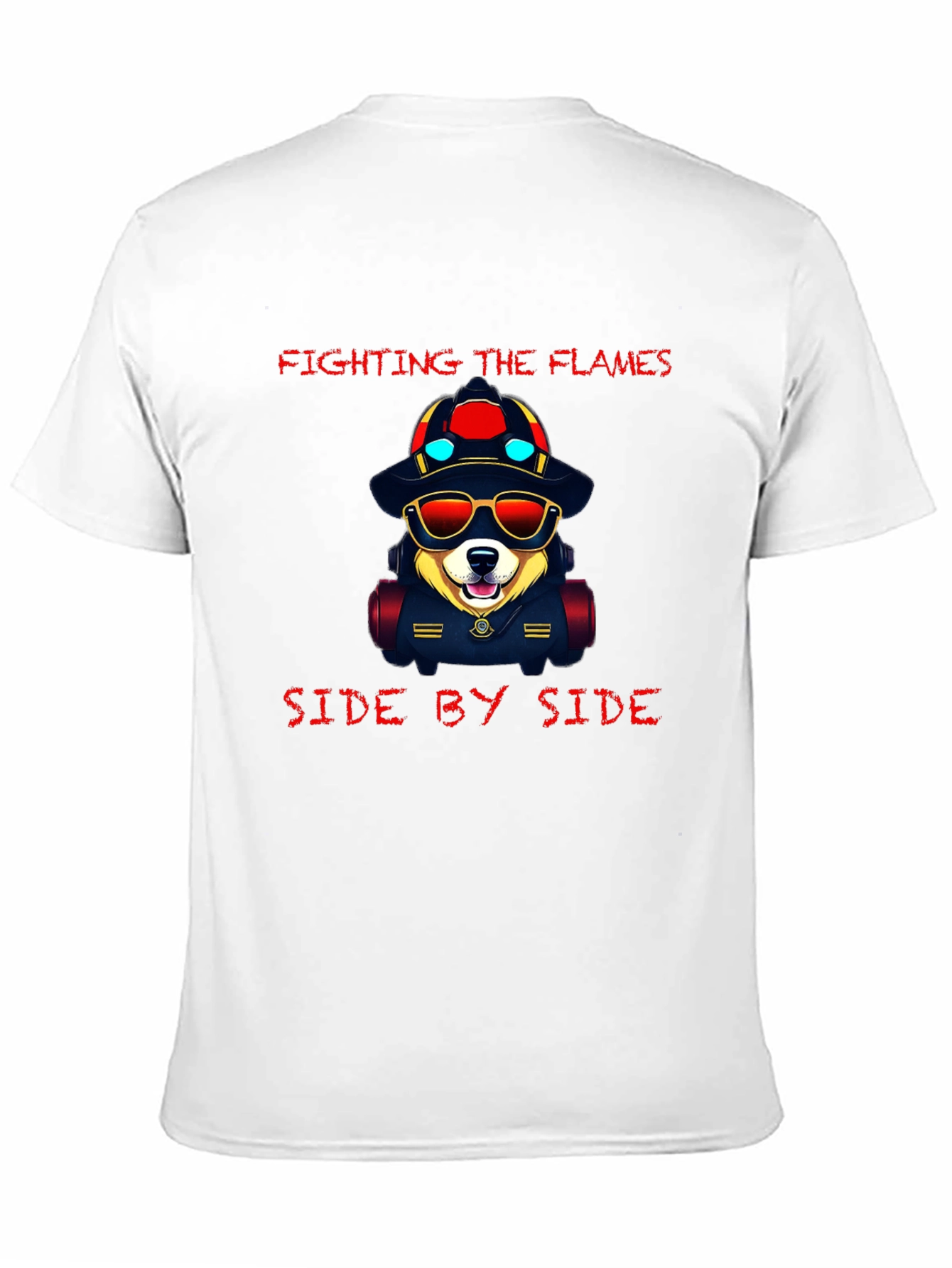 Dog Firefighter T-Shirt - Fighting the Flames