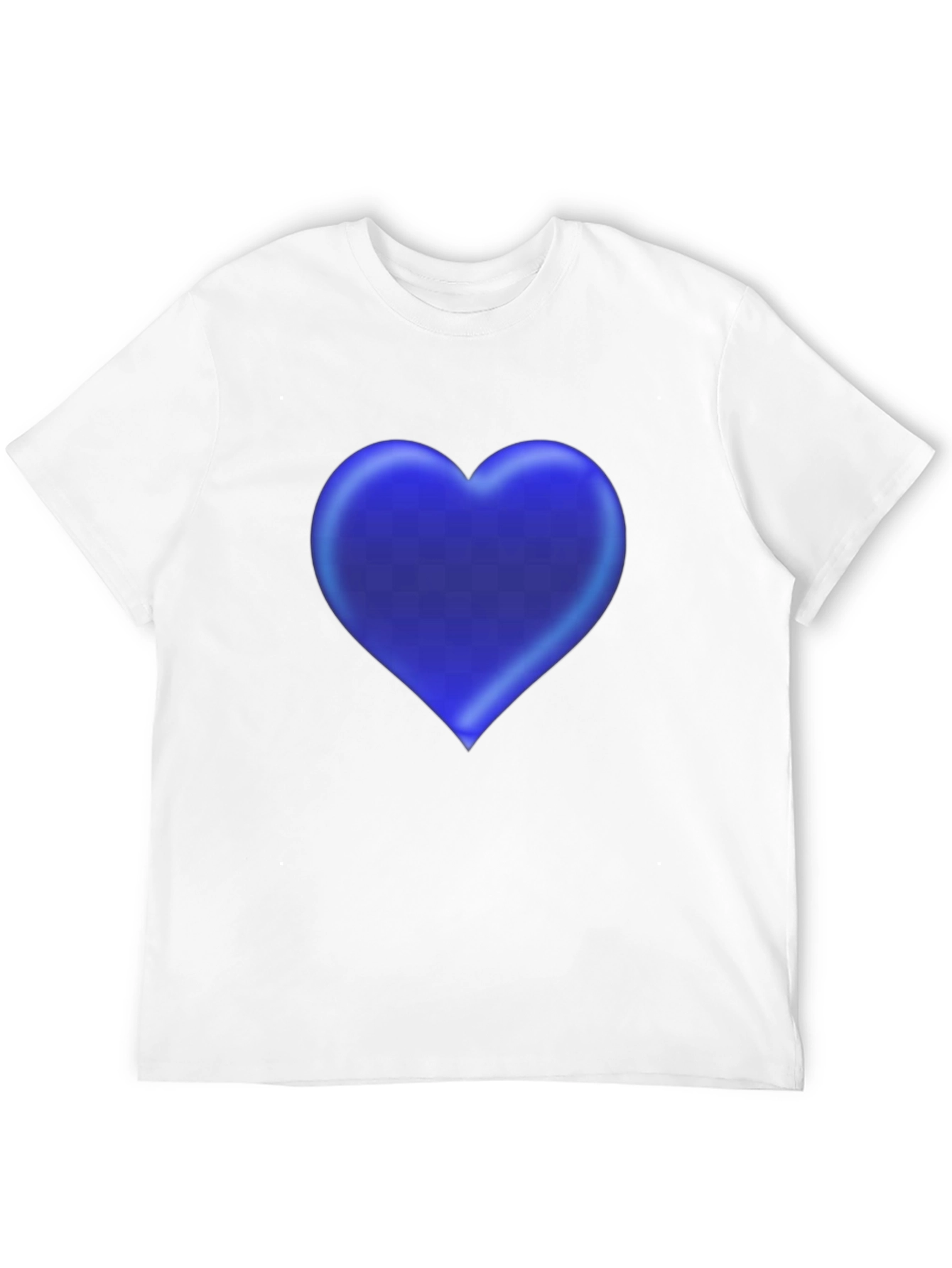 Blue Heart Graphic Black T-Shirt