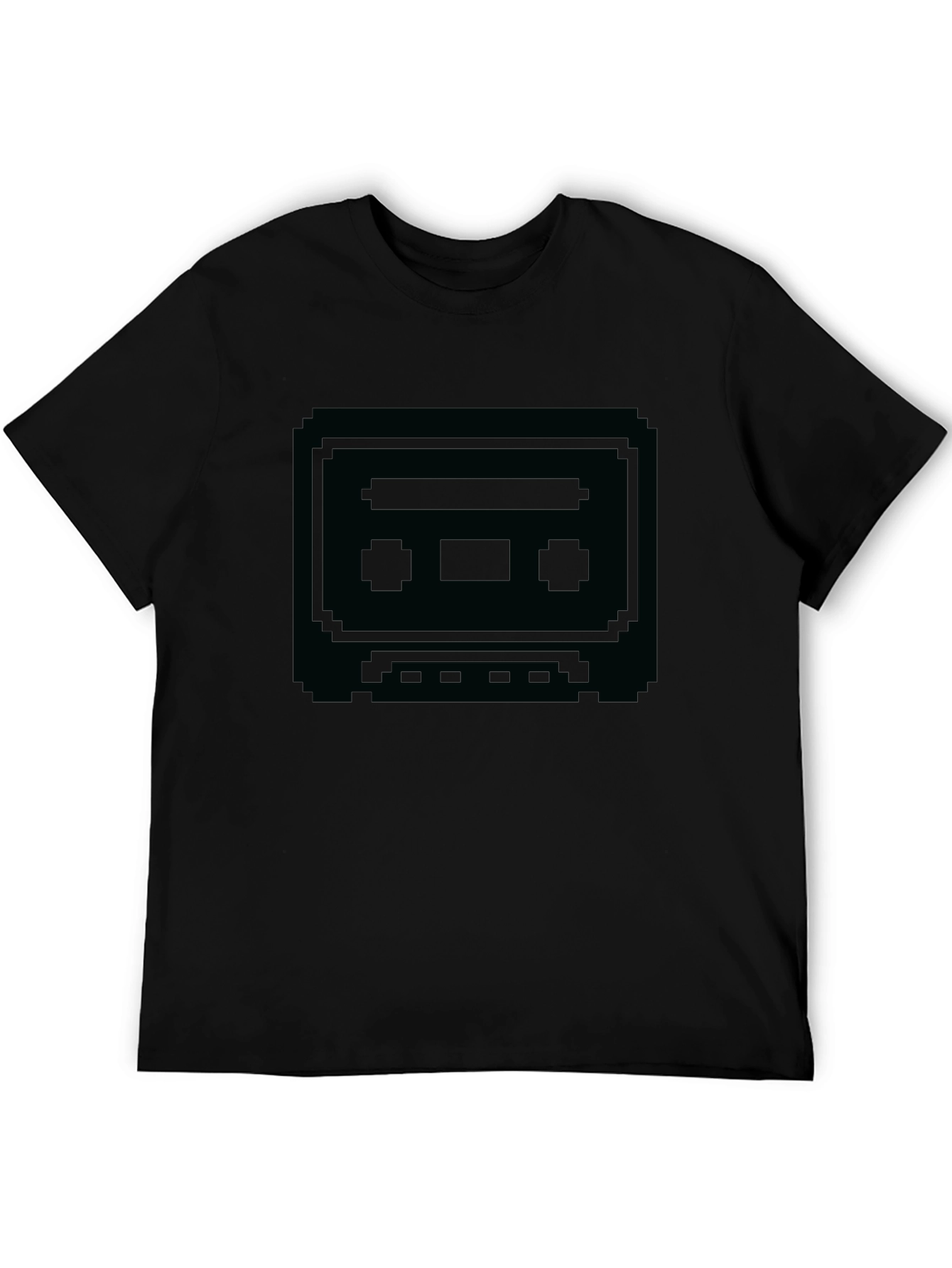 Retro Cassette Tape Graphic T-Shirt - Black