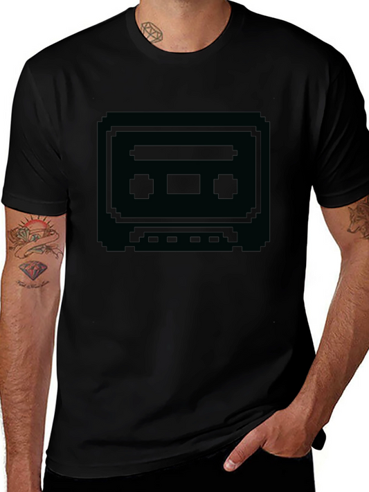 Retro Cassette Tape Graphic T-Shirt - Black