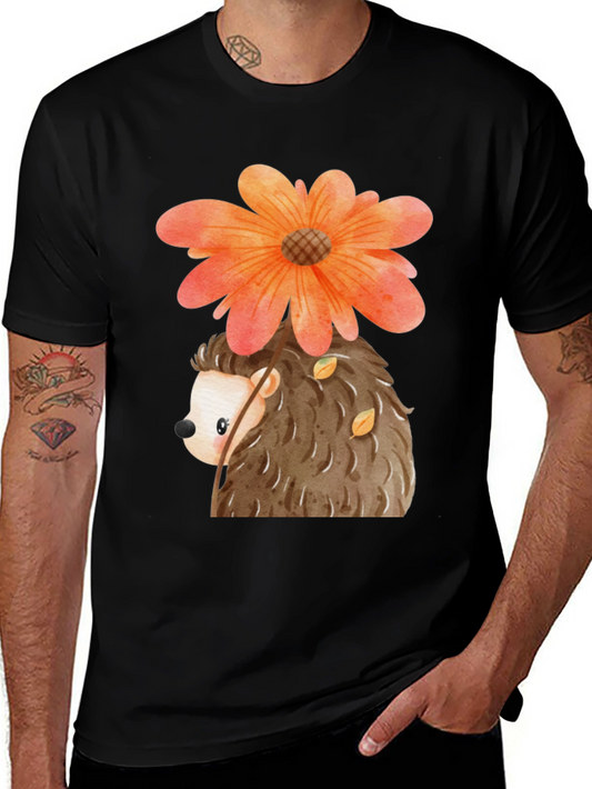 Cute Hedgehog with Flower T-Shirt