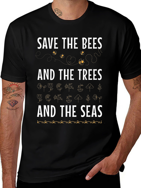 Save the Bees Trees and Seas Graphic Tee