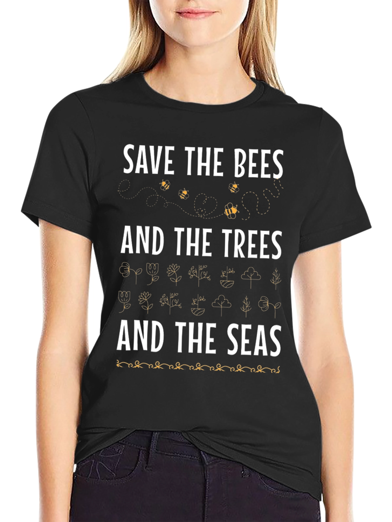 Save the Bees Trees and Seas Graphic Tee