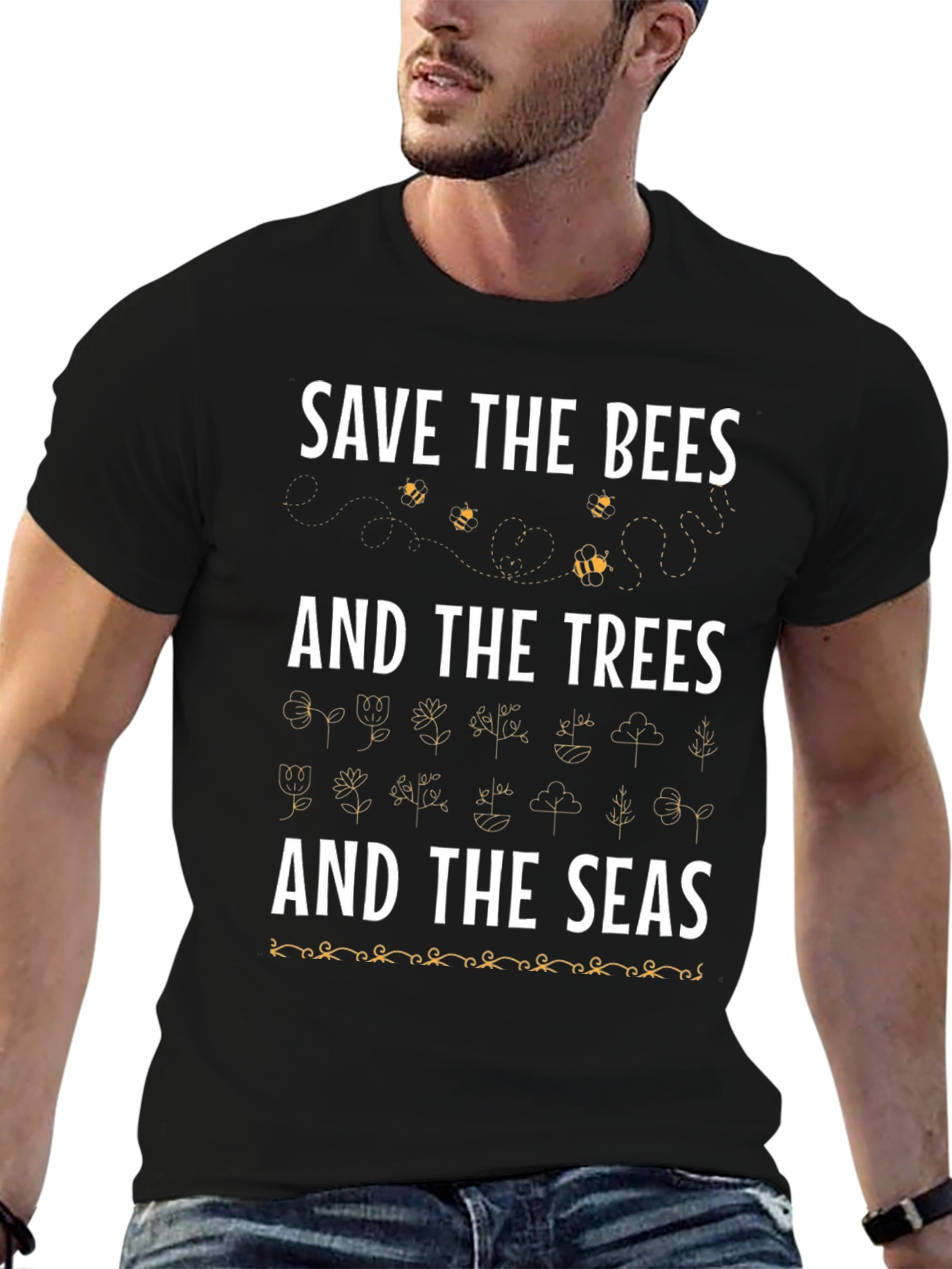 Save the Bees Trees and Seas Graphic Tee