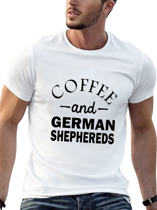Coffee and German Shepherds Black T-Shirt