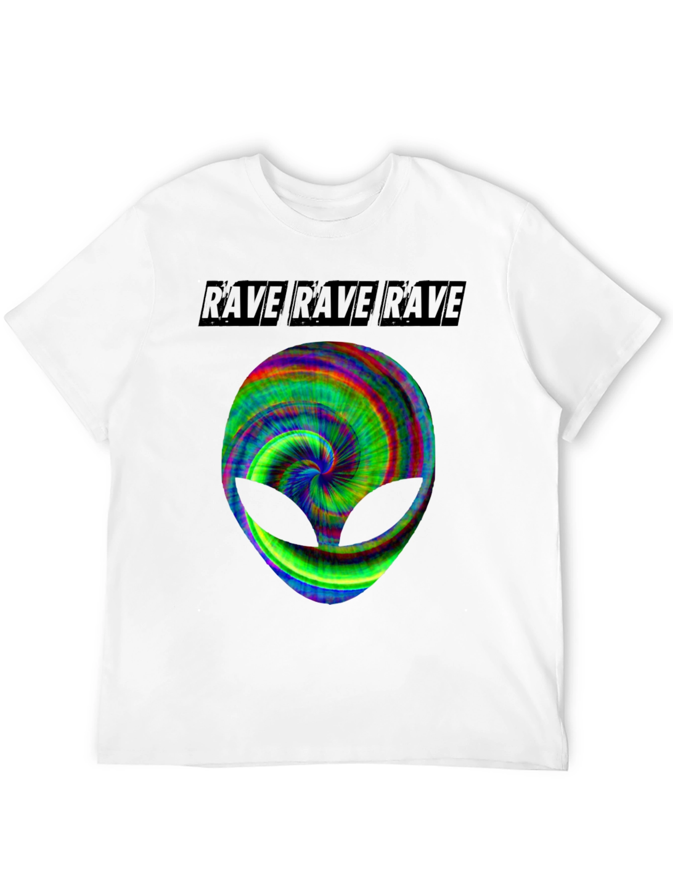 Rave Alien Graphic Tee - Black Cotton T-Shirt