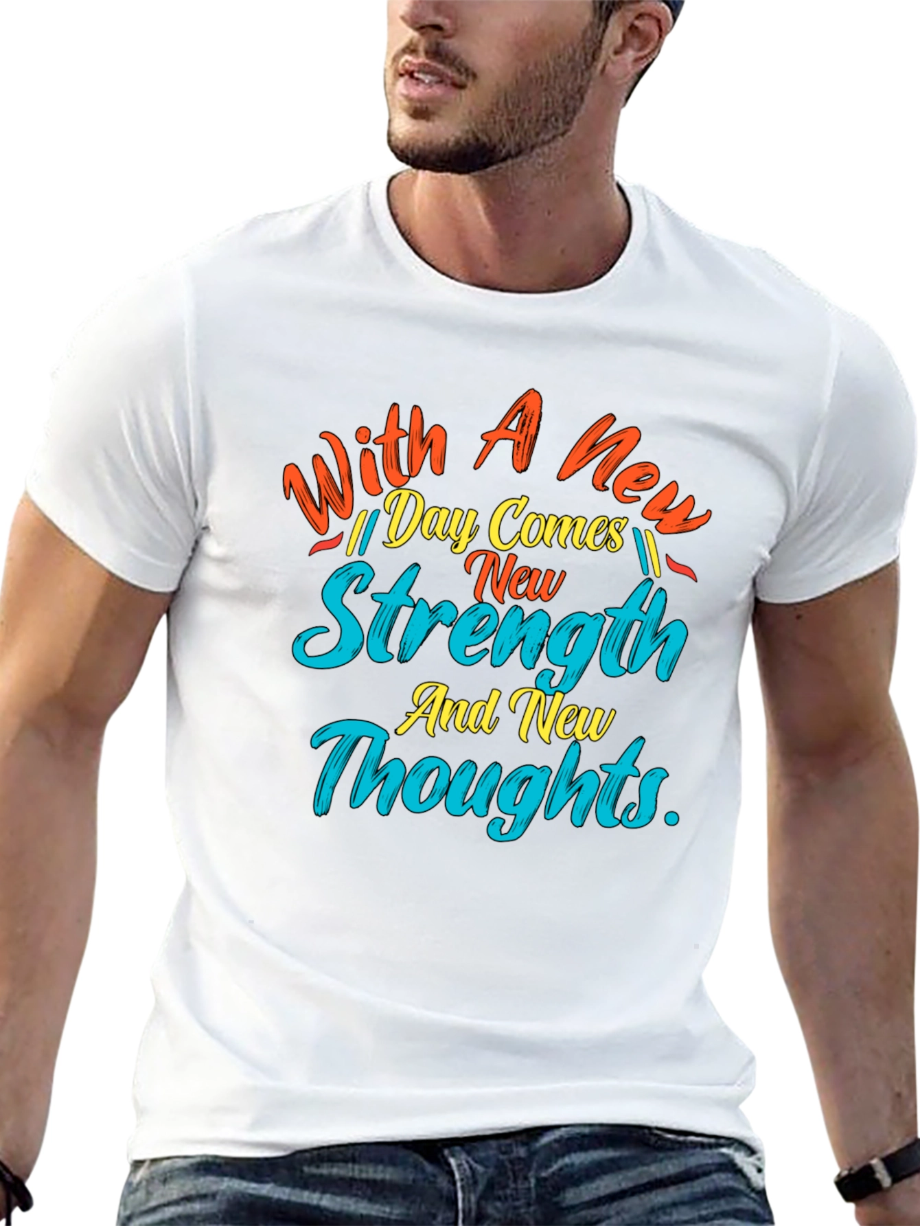 Motivational New Day Strength Graphic Tee