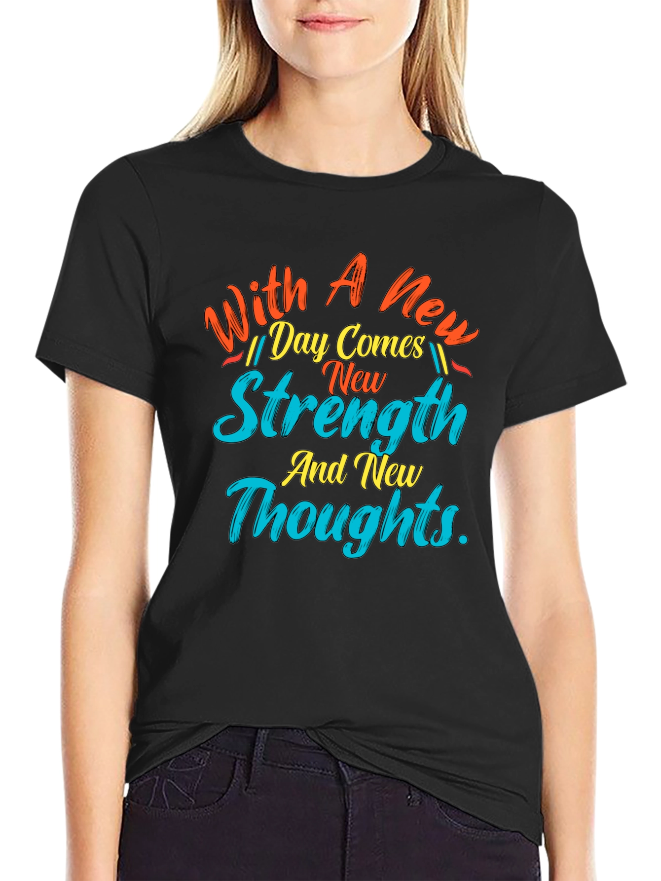 Motivational New Day Strength Graphic Tee