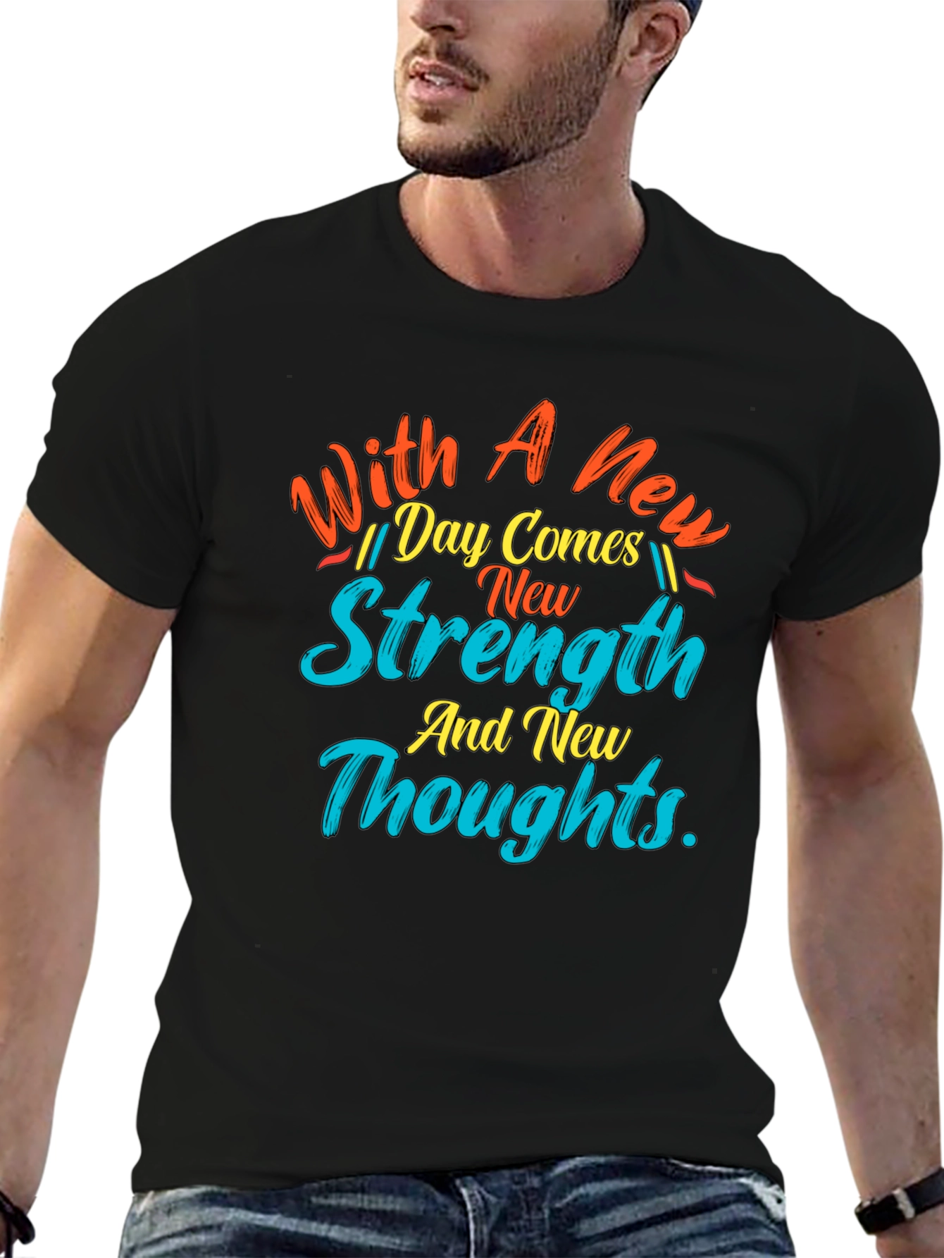 Motivational New Day Strength Graphic Tee