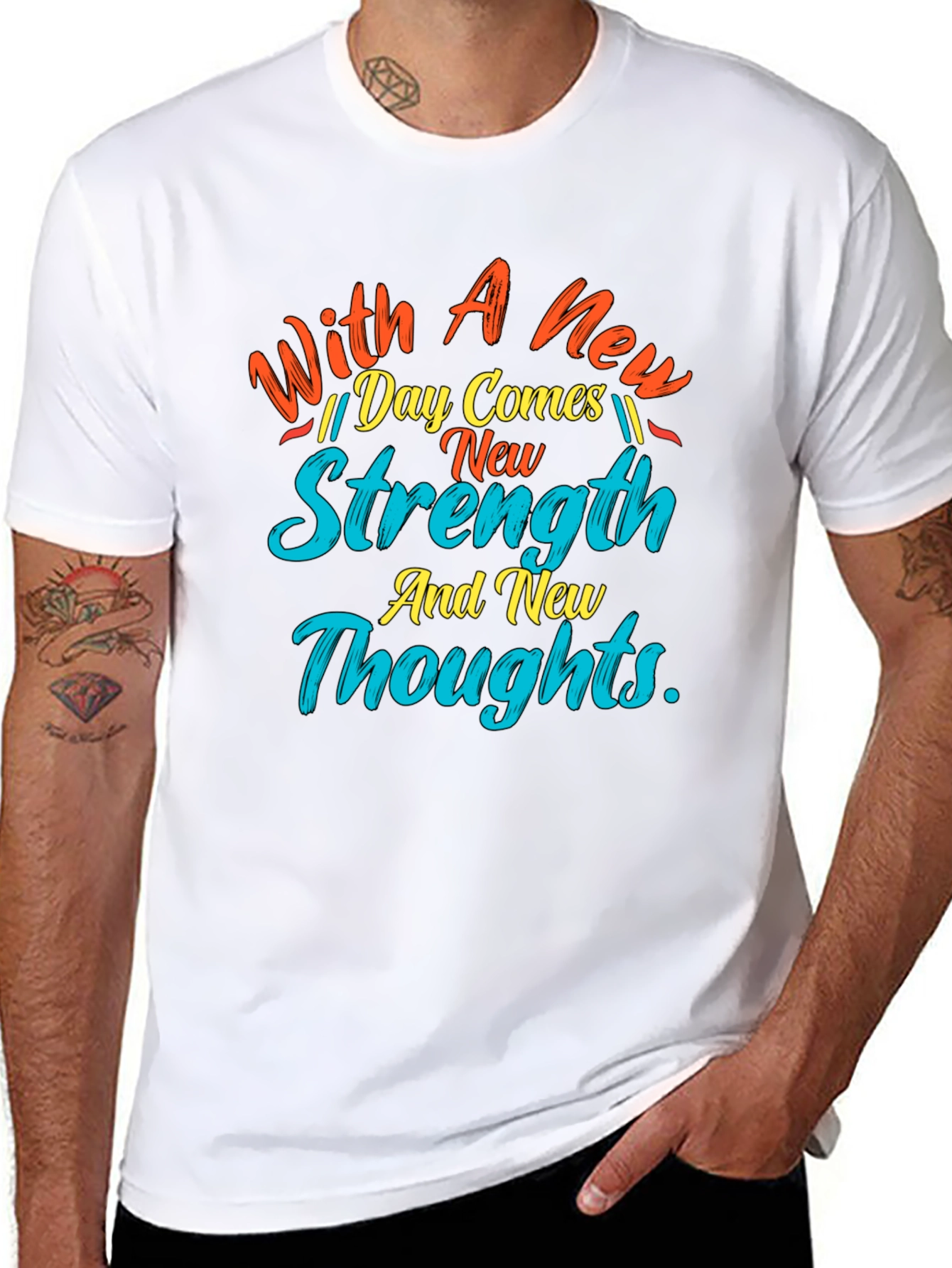 Motivational New Day Strength Graphic Tee