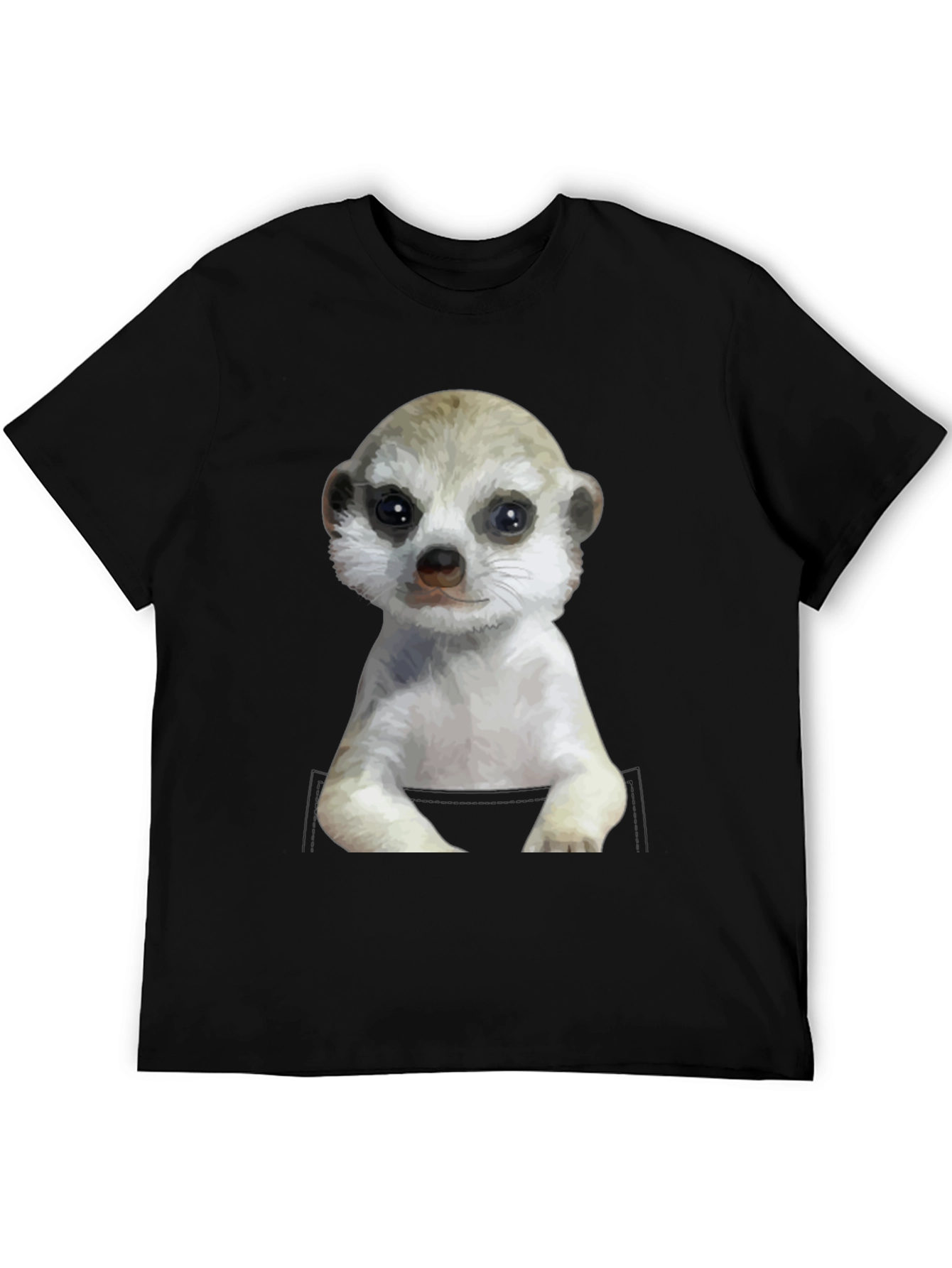 Meerkat in Pocket Graphic Tee - Cute Animal T-Shirt