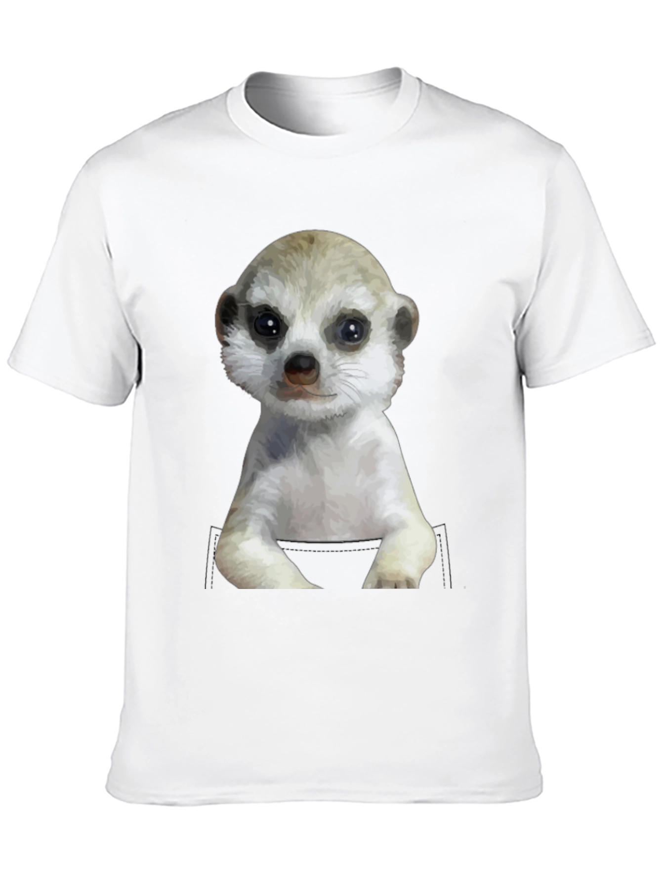 Meerkat in Pocket Graphic Tee - Cute Animal T-Shirt