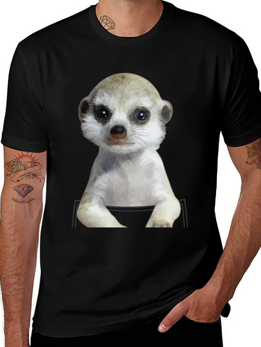 Meerkat in Pocket Graphic Tee - Cute Animal T-Shirt