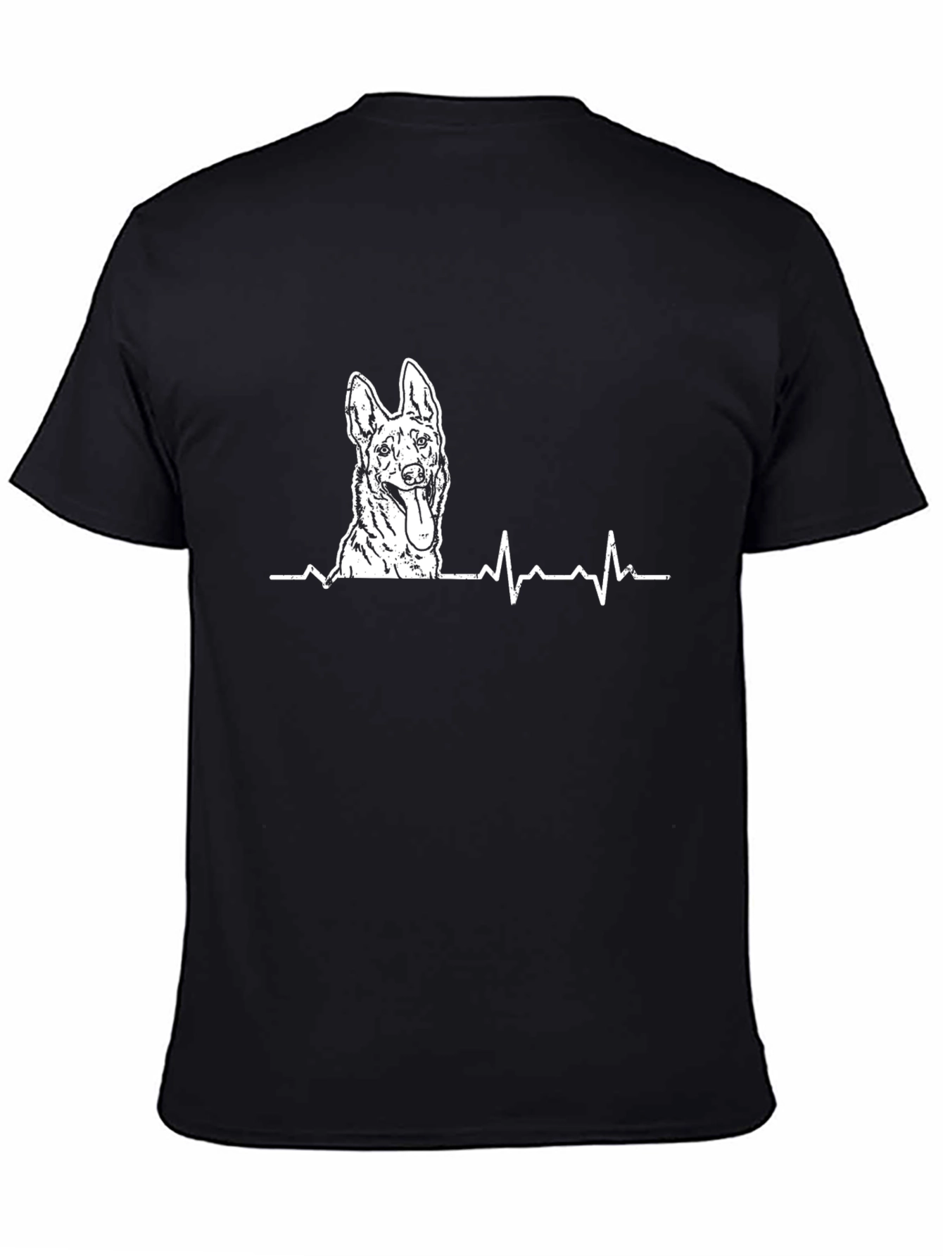 Dog Heartbeat Graphic Tee - Black