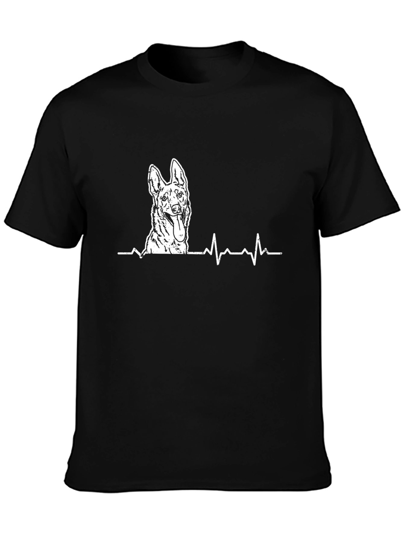 Dog Heartbeat Graphic Tee - Black