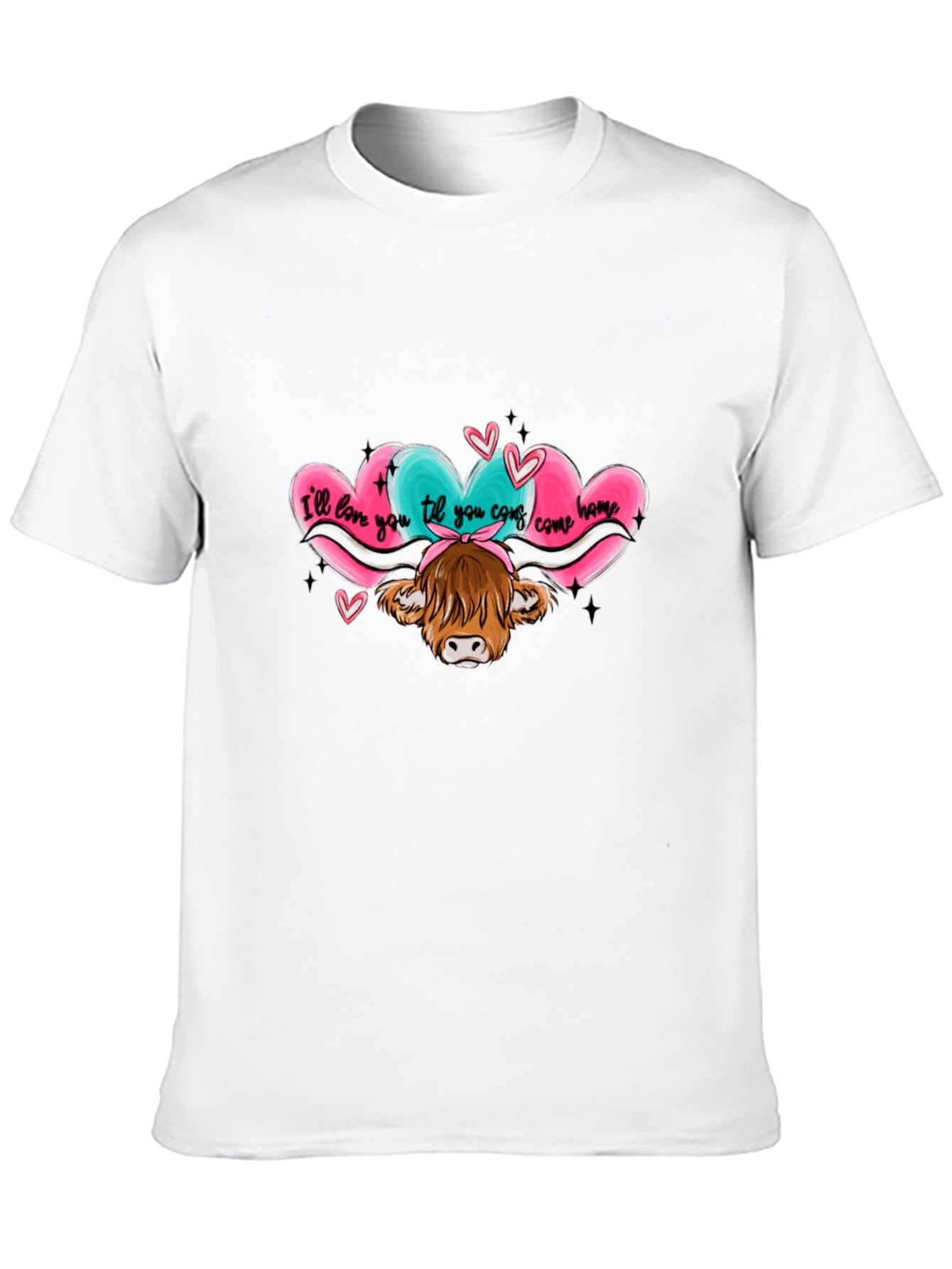 Love You Til You Come Home Cow Graphic Tee