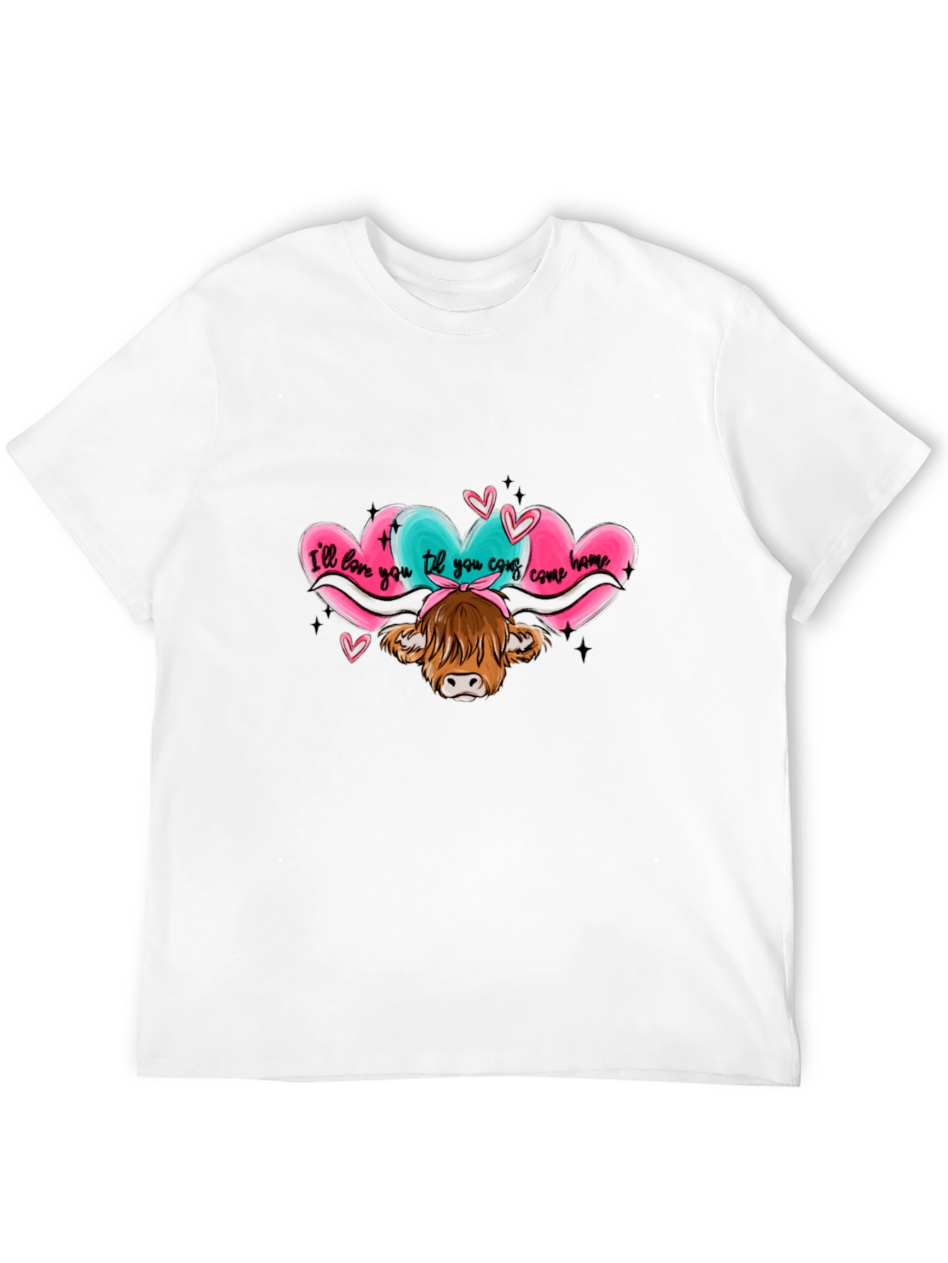 Love You Til You Come Home Cow Graphic Tee