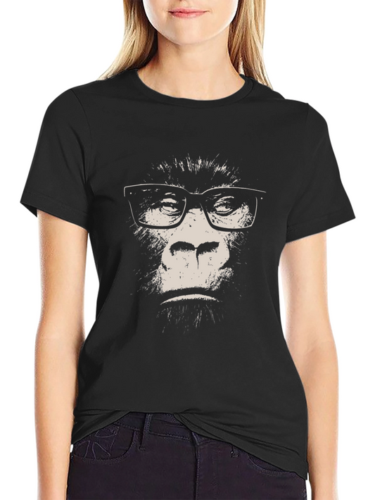 Gorilla with Glasses T-Shirt - Black