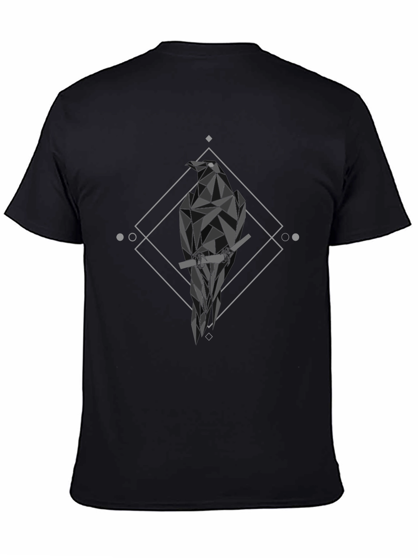 Geometric Raven Graphic Tee - Modern Streetwear