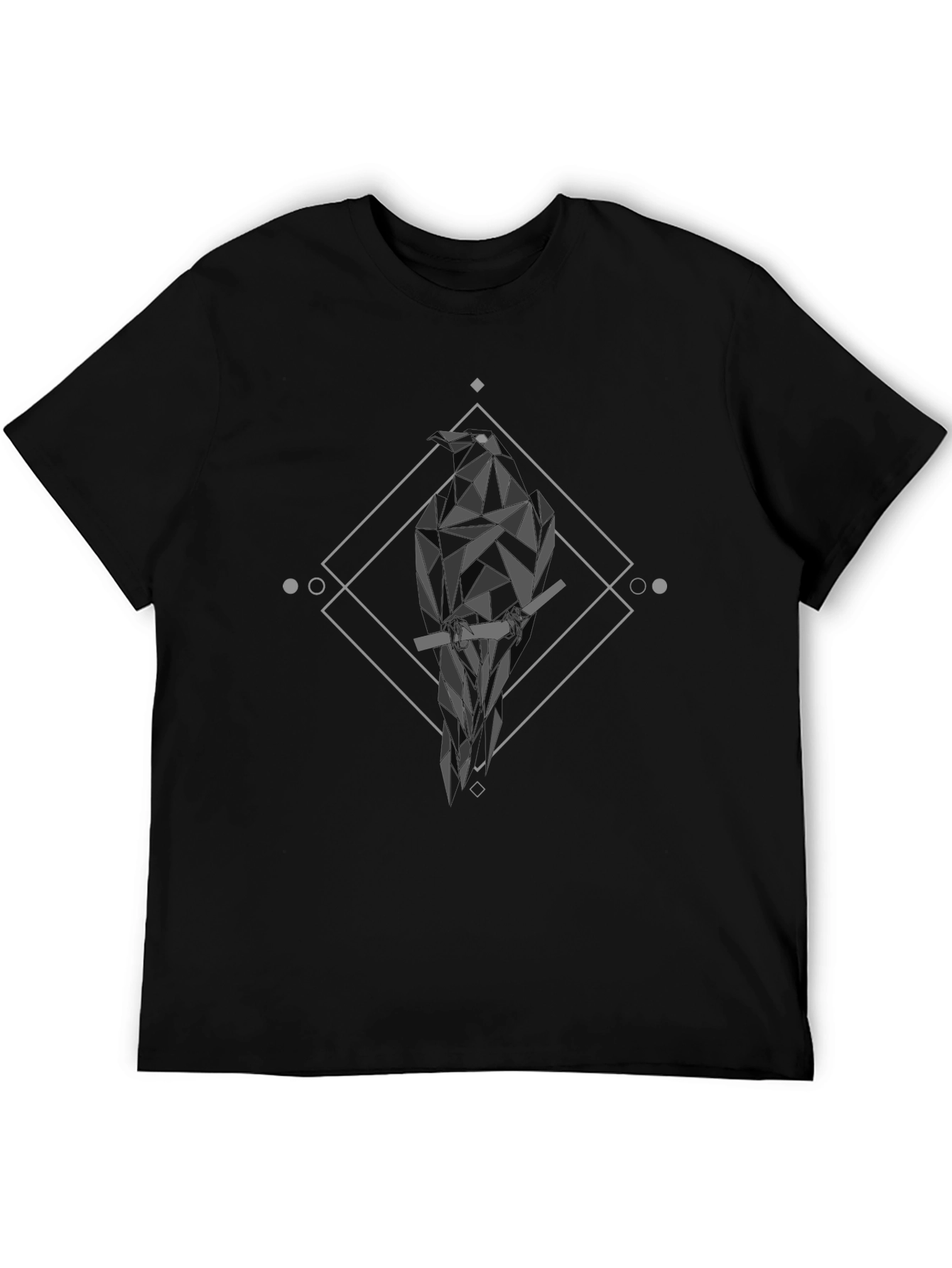 Geometric Raven Graphic Tee - Modern Streetwear