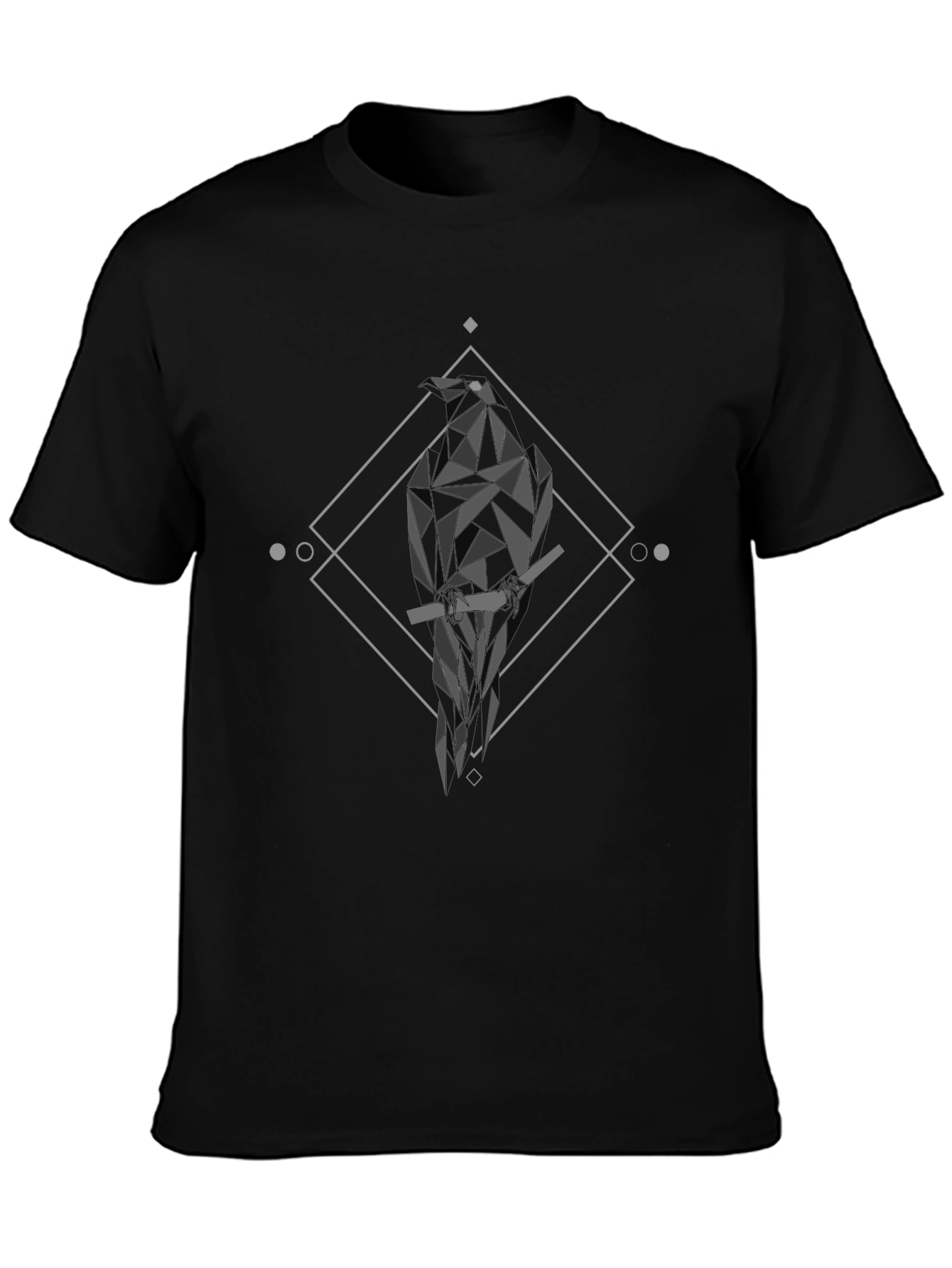 Geometric Raven Graphic Tee - Modern Streetwear