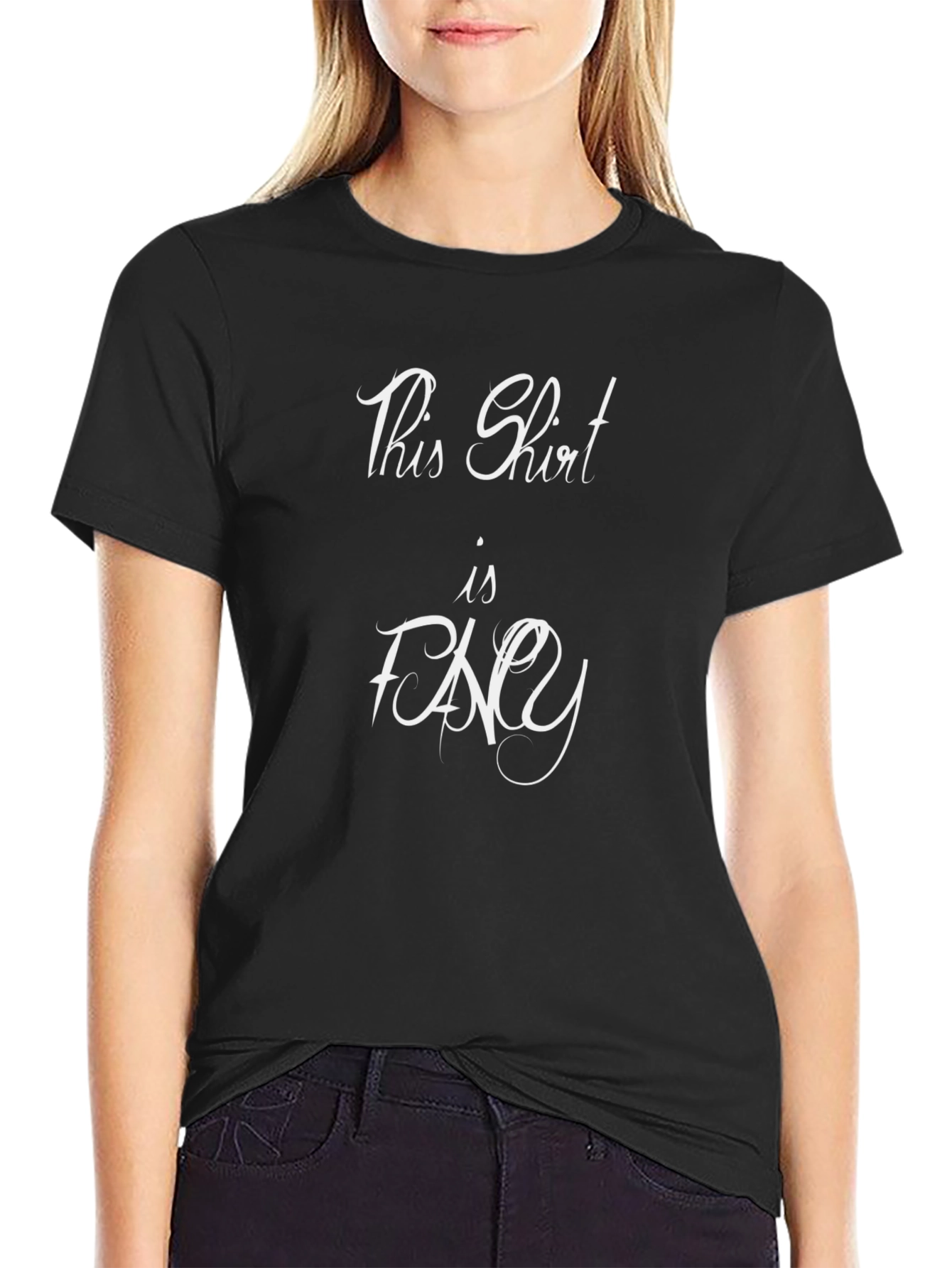 Fancy Script Graphic Tee - Black T-Shirt