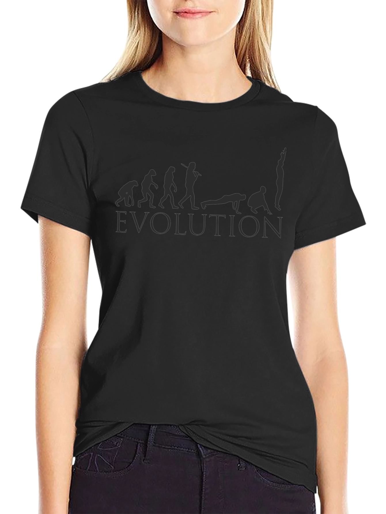 Evolution of Yoga Black Graphic T-Shirt