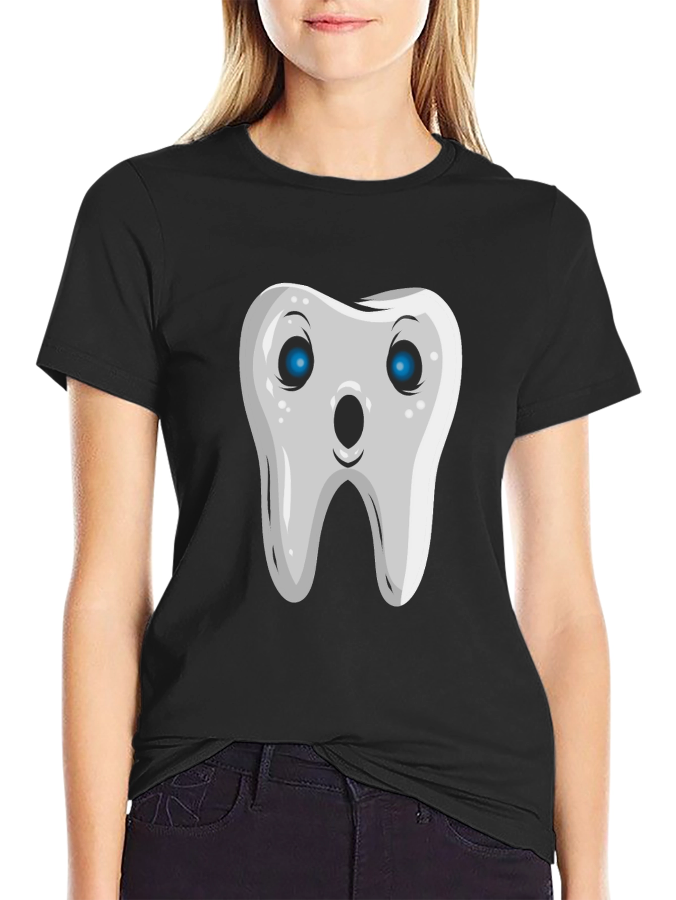 Funny Tooth Graphic Tee - Black