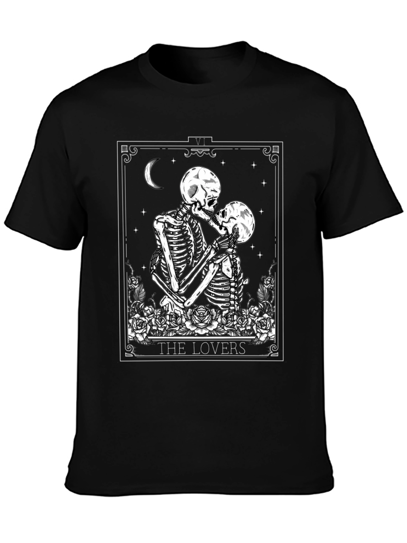 The Lovers Skeleton Tarot Card T-Shirt