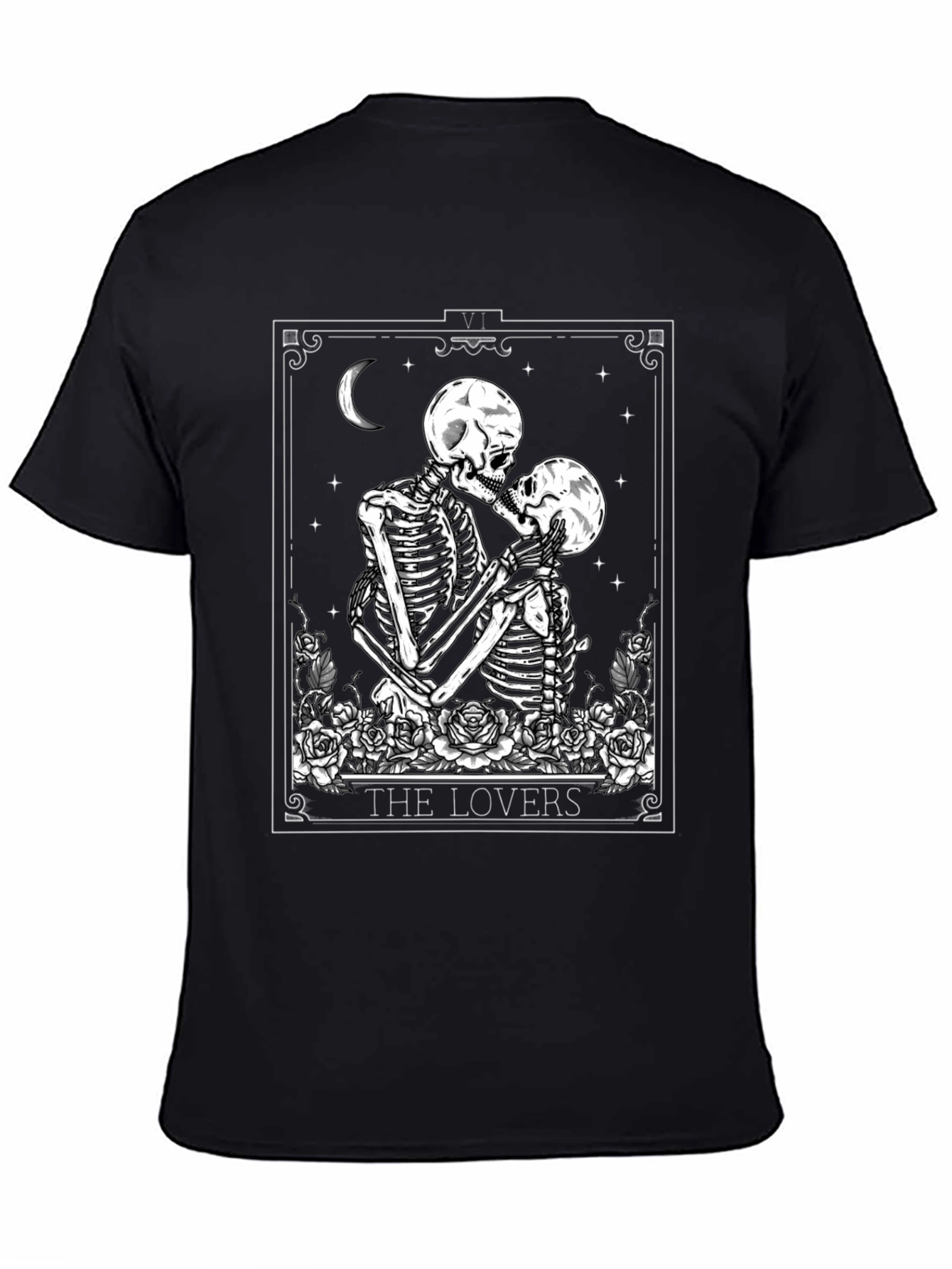 The Lovers Skeleton Tarot Card T-Shirt