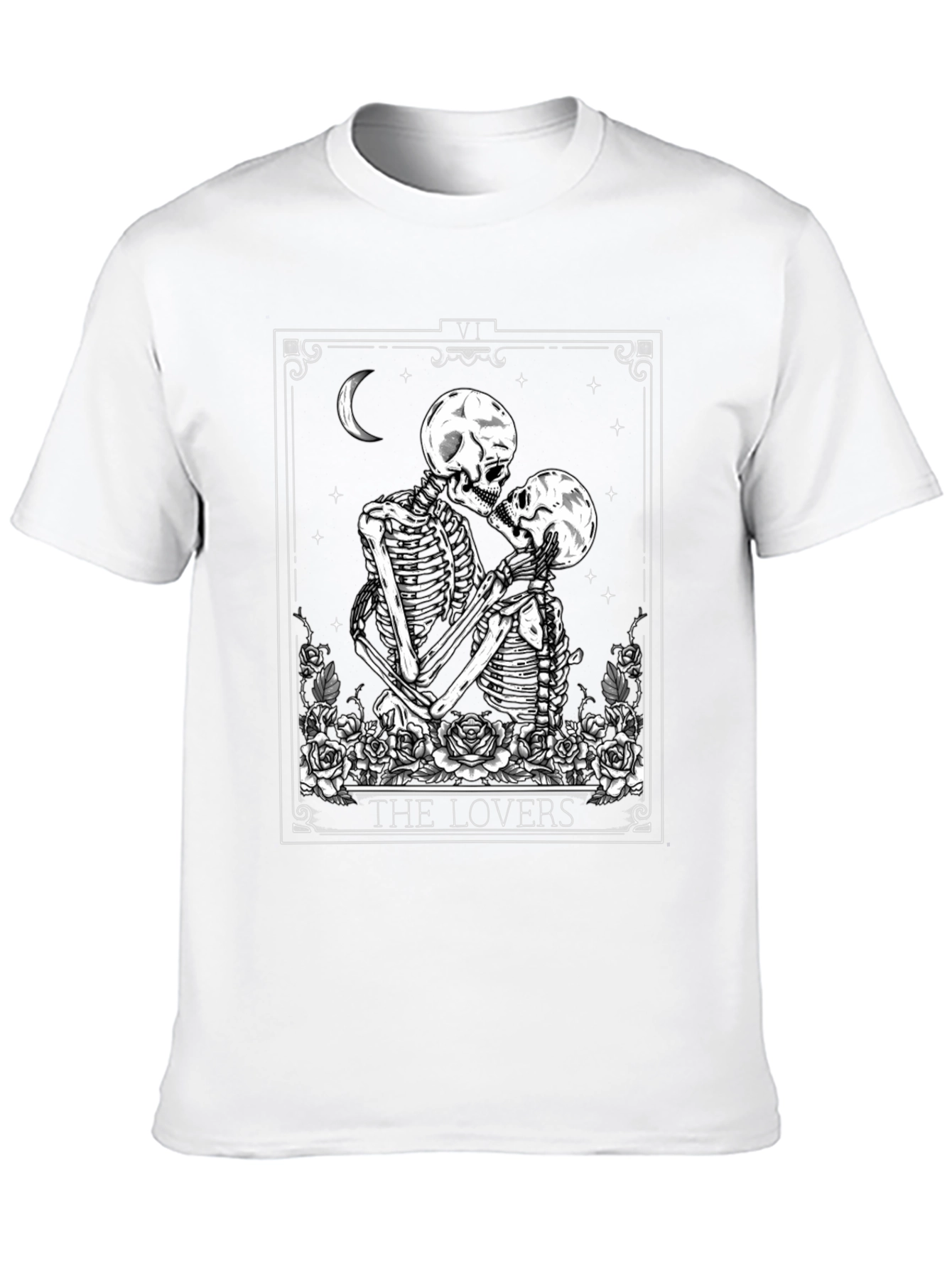 The Lovers Skeleton Tarot Card T-Shirt