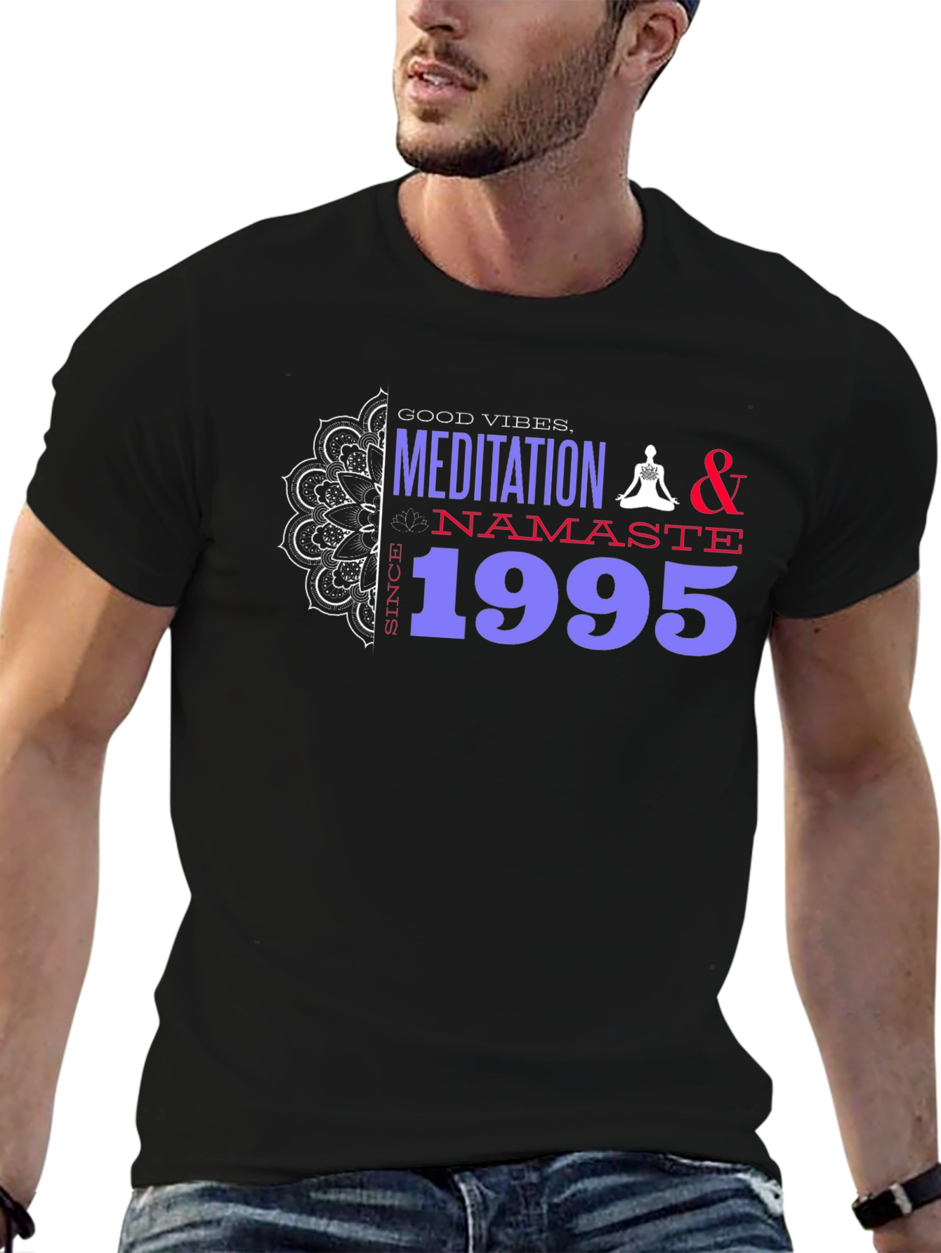 Meditation Namaste Since 1995 Black T-Shirt