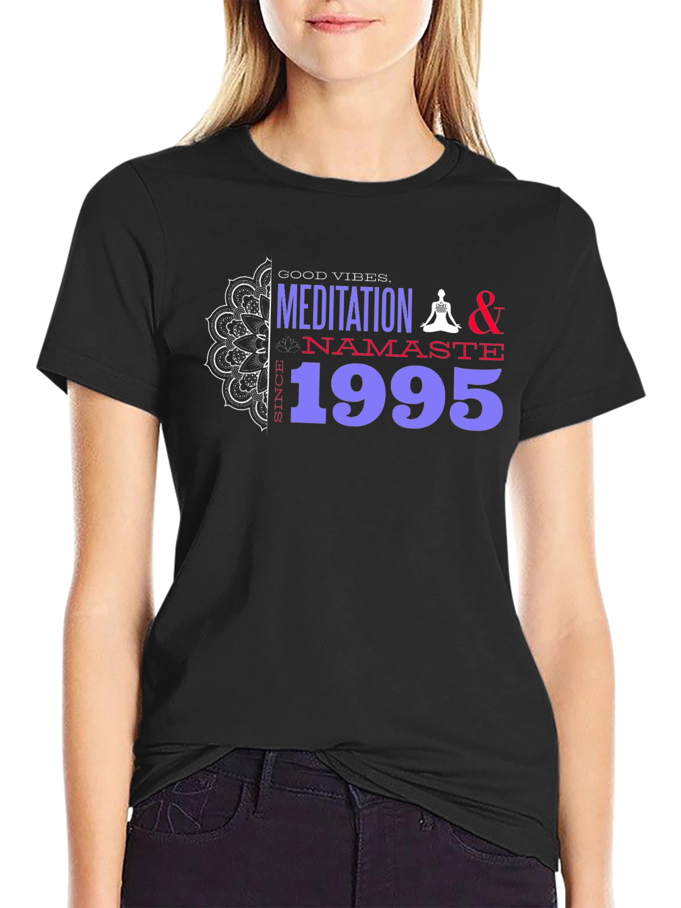 Meditation Namaste Since 1995 Black T-Shirt