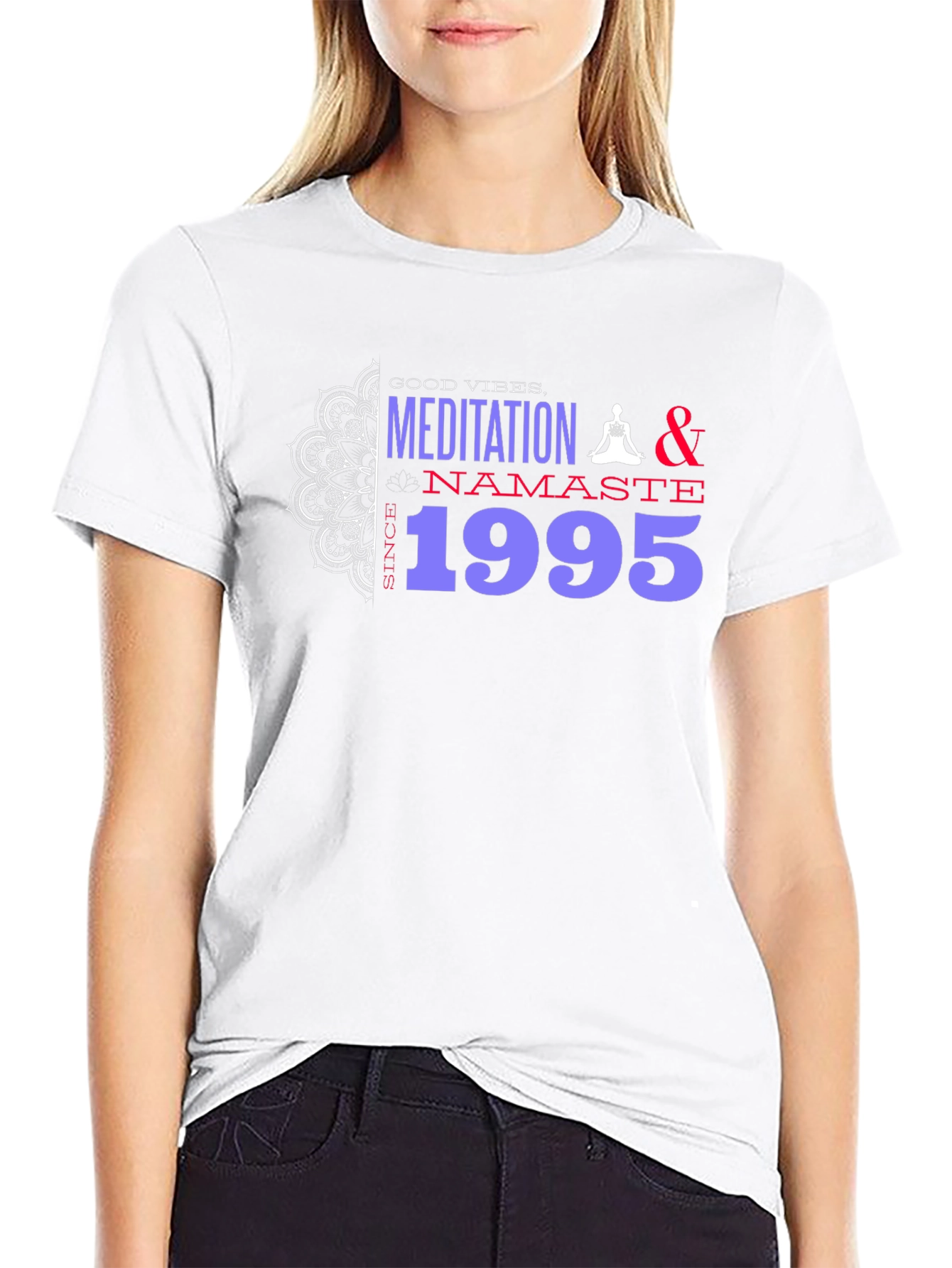 Meditation Namaste Since 1995 Black T-Shirt