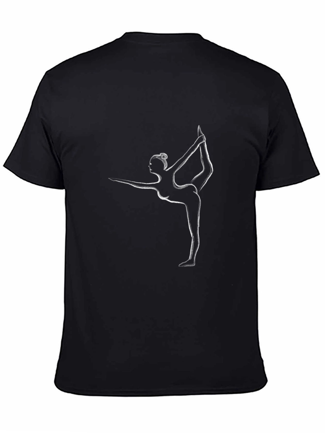 Yoga Pose Graphic Tee - Black Cotton Comfort