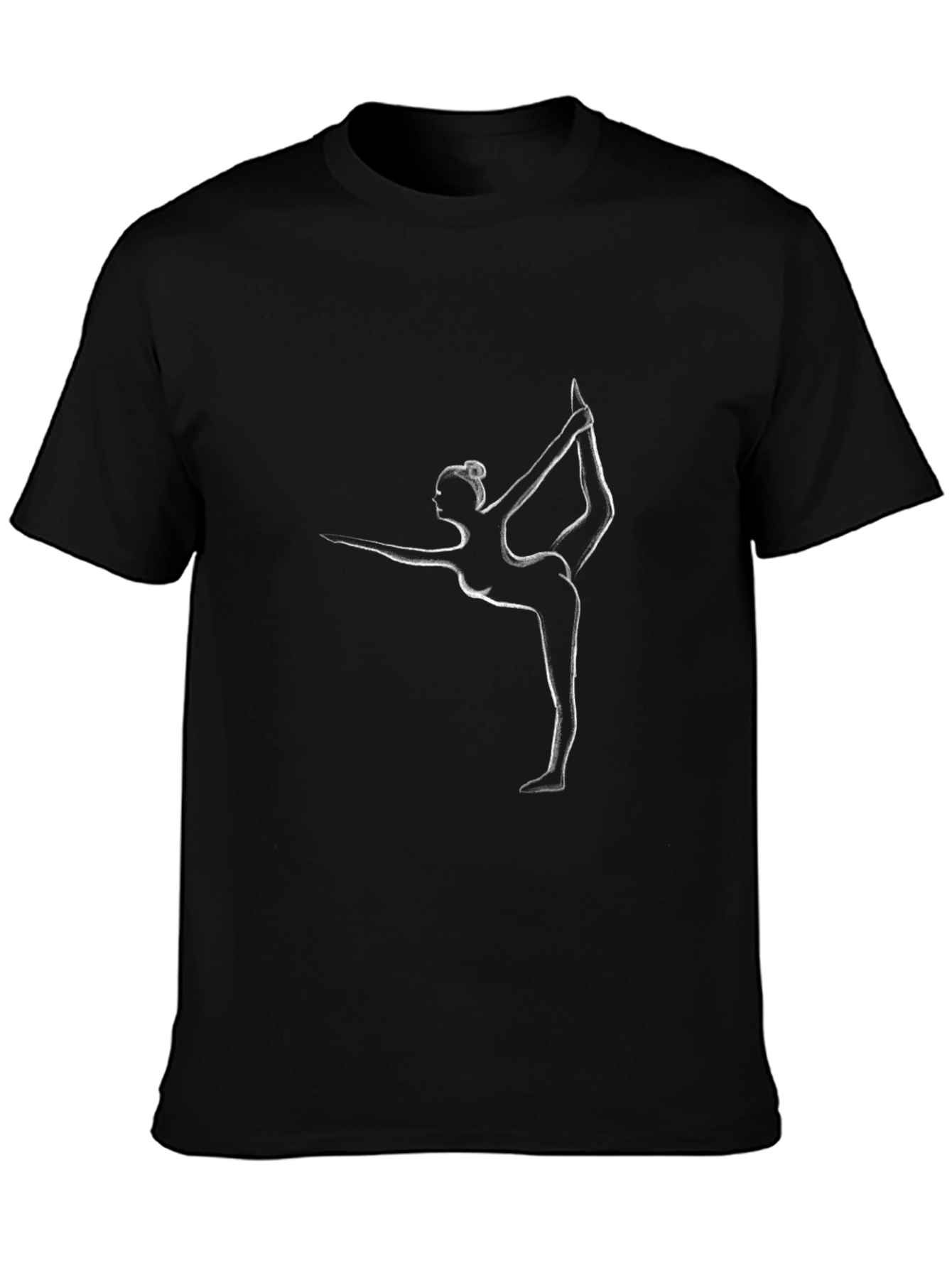 Yoga Pose Graphic Tee - Black Cotton Comfort