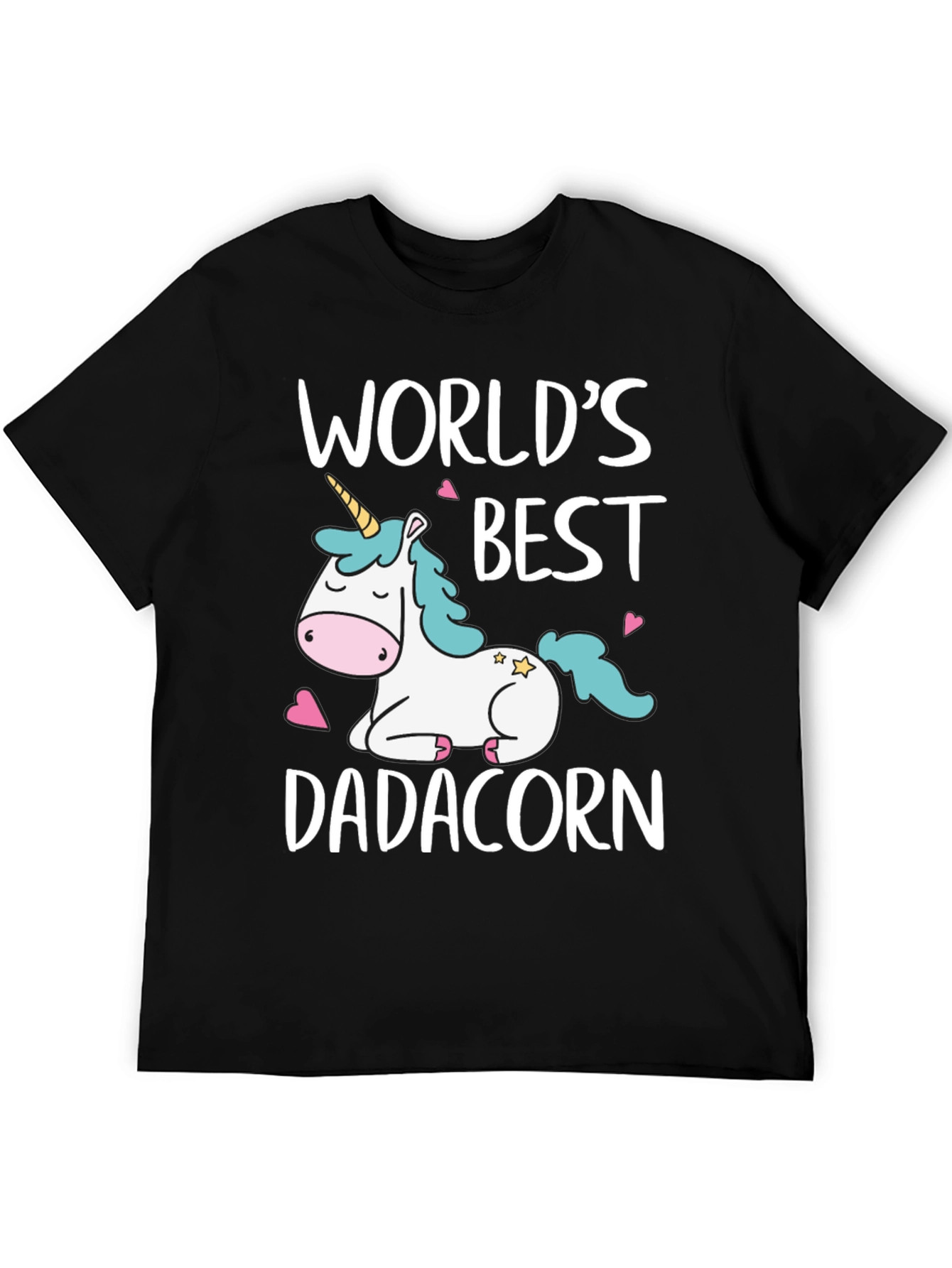 Worlds Best Dadacorn Black T-Shirt