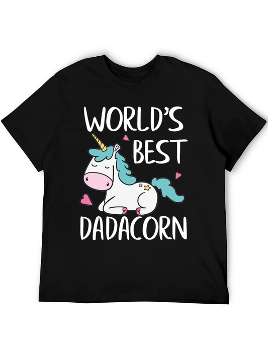 Worlds Best Dadacorn Black T-Shirt