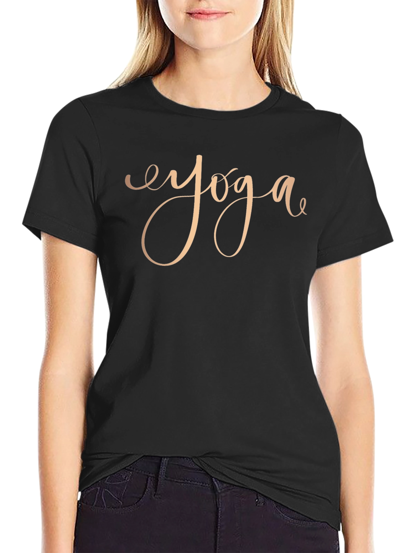 Yoga Script Graphic T-Shirt - Soft Cotton Tee