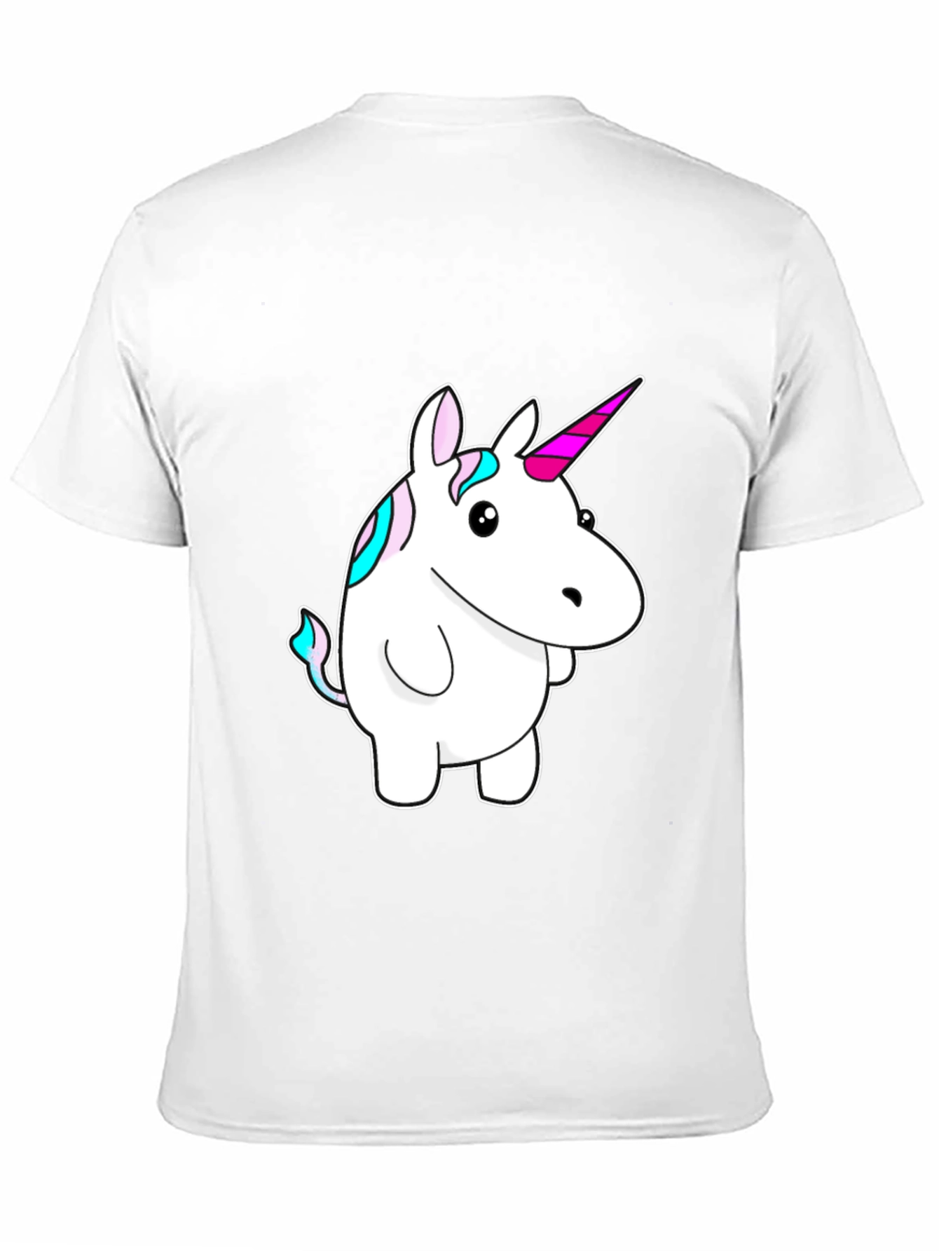 Unicorn Cartoon Graphic Print Black T-Shirt