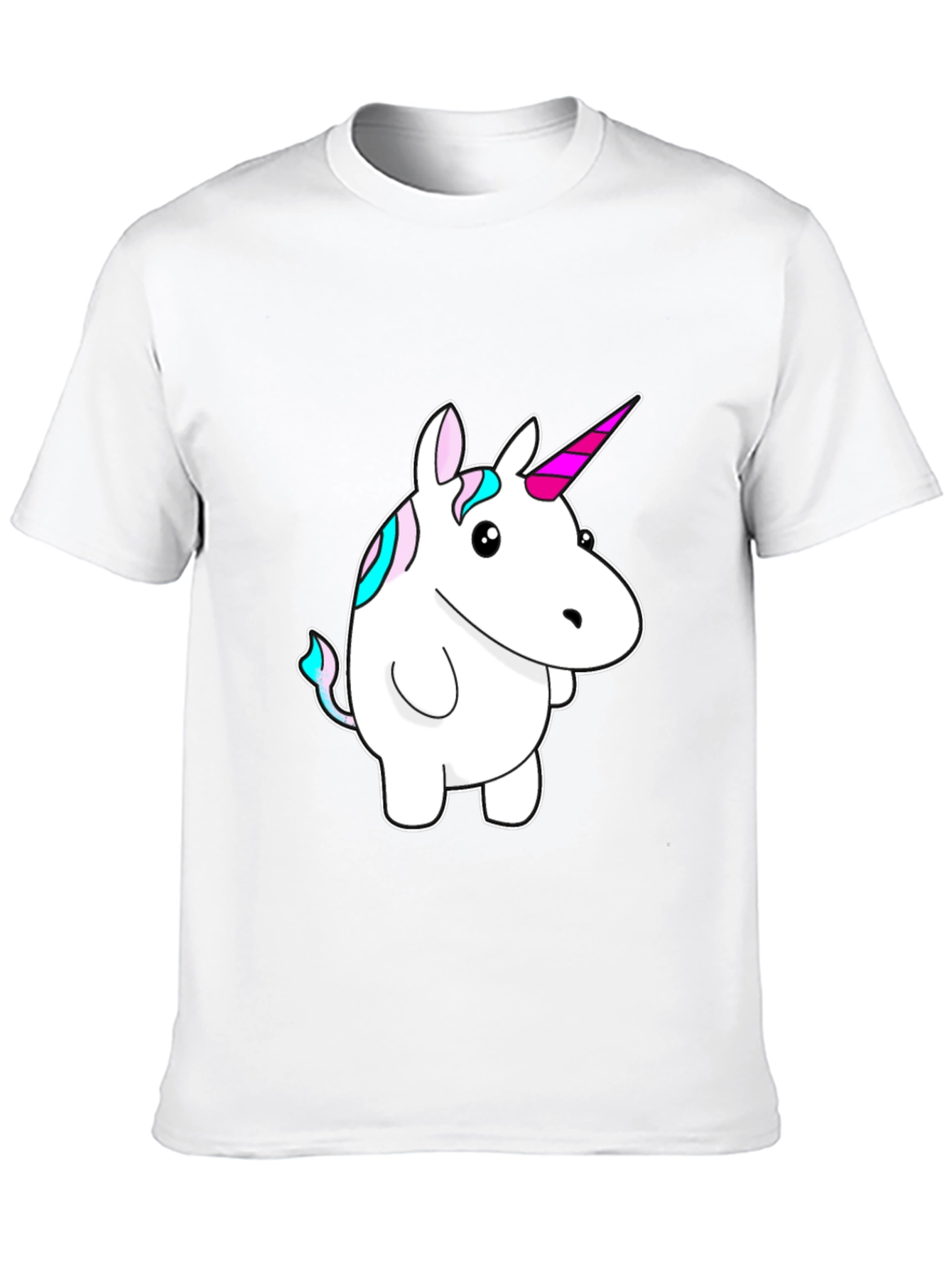 Unicorn Cartoon Graphic Print Black T-Shirt