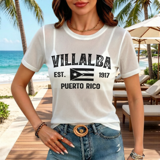 Villalba Puerto Rico Est. 1917 Vintage Heritage Graphic Tee(z1210)